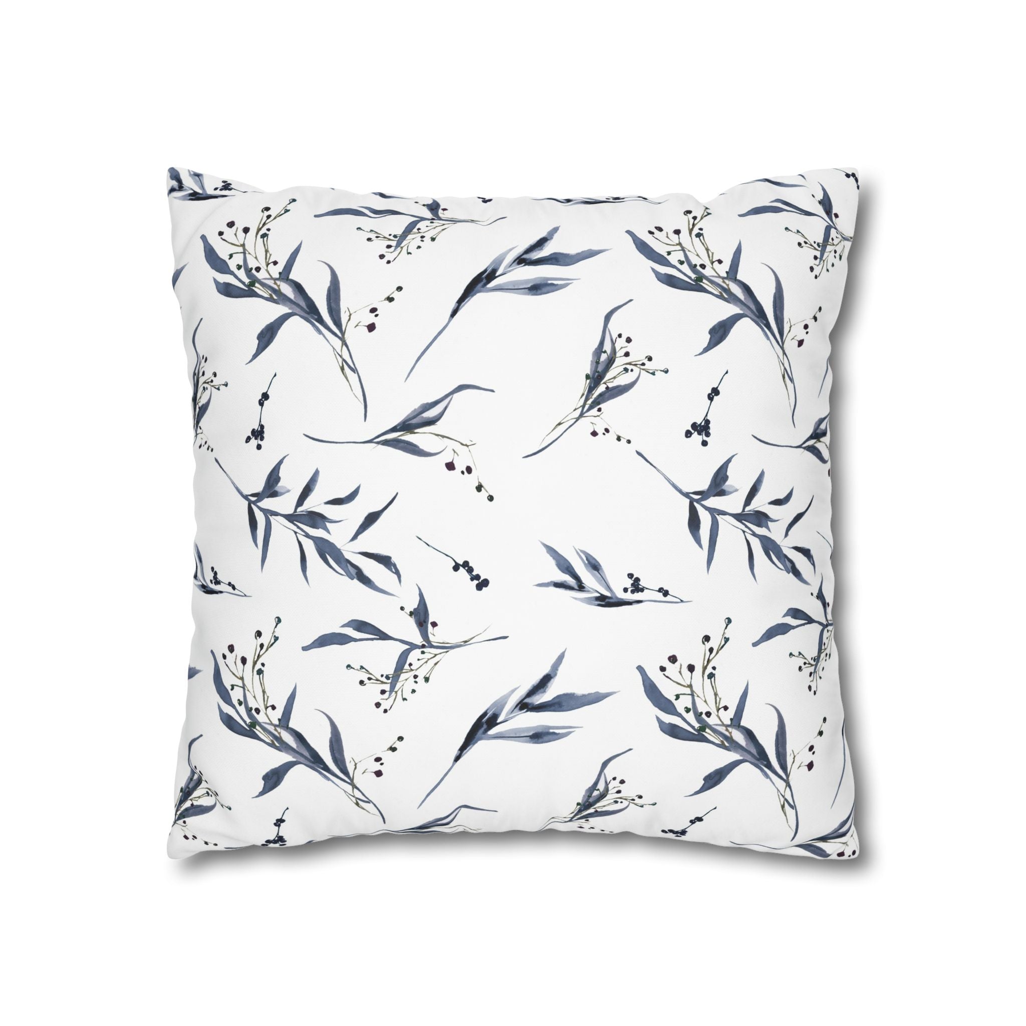 Watercolor Botanical Pillowcase - Blue