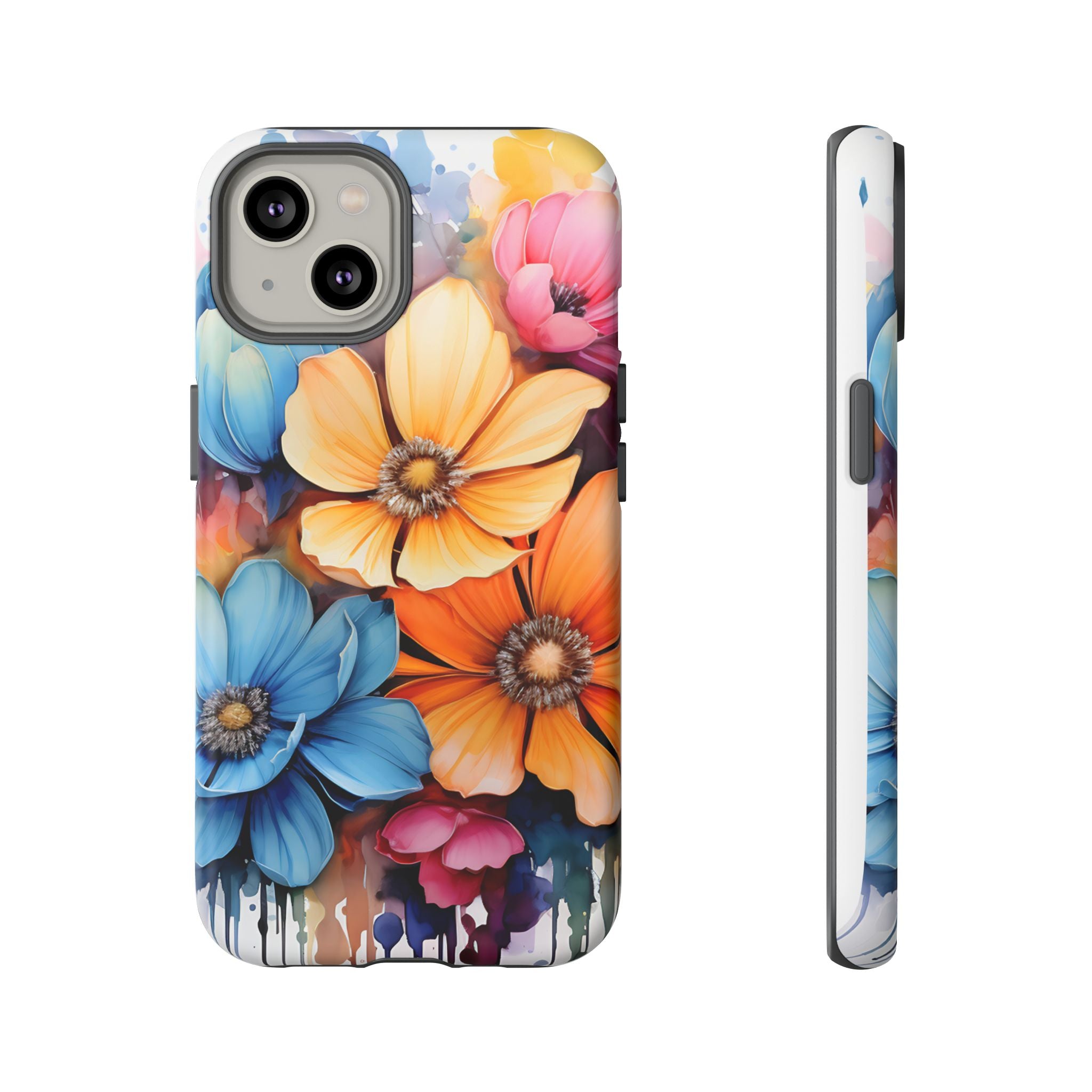 Vibrant Floral Watercolor iPhone Case - Hexagon Stone