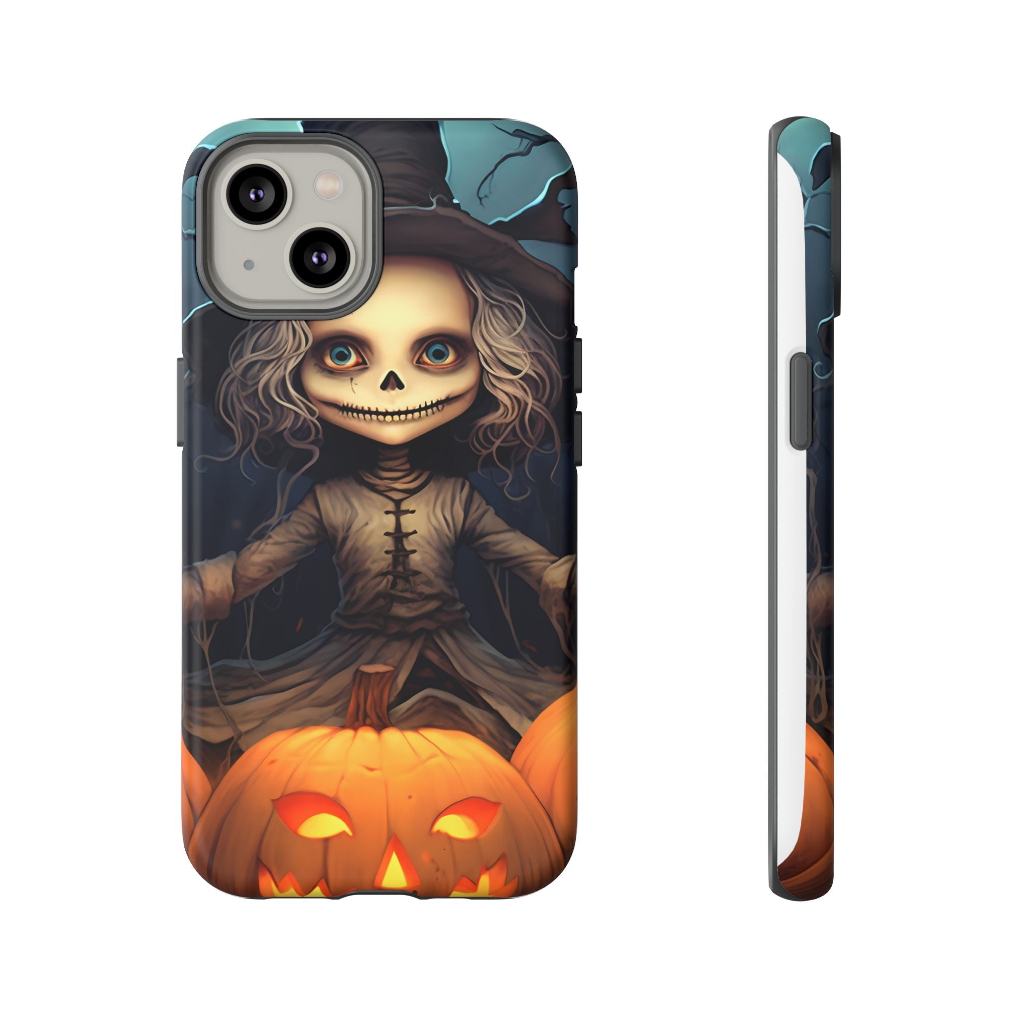 Spooky Skull Girl Halloween iPhone Case - Hexagon Stone