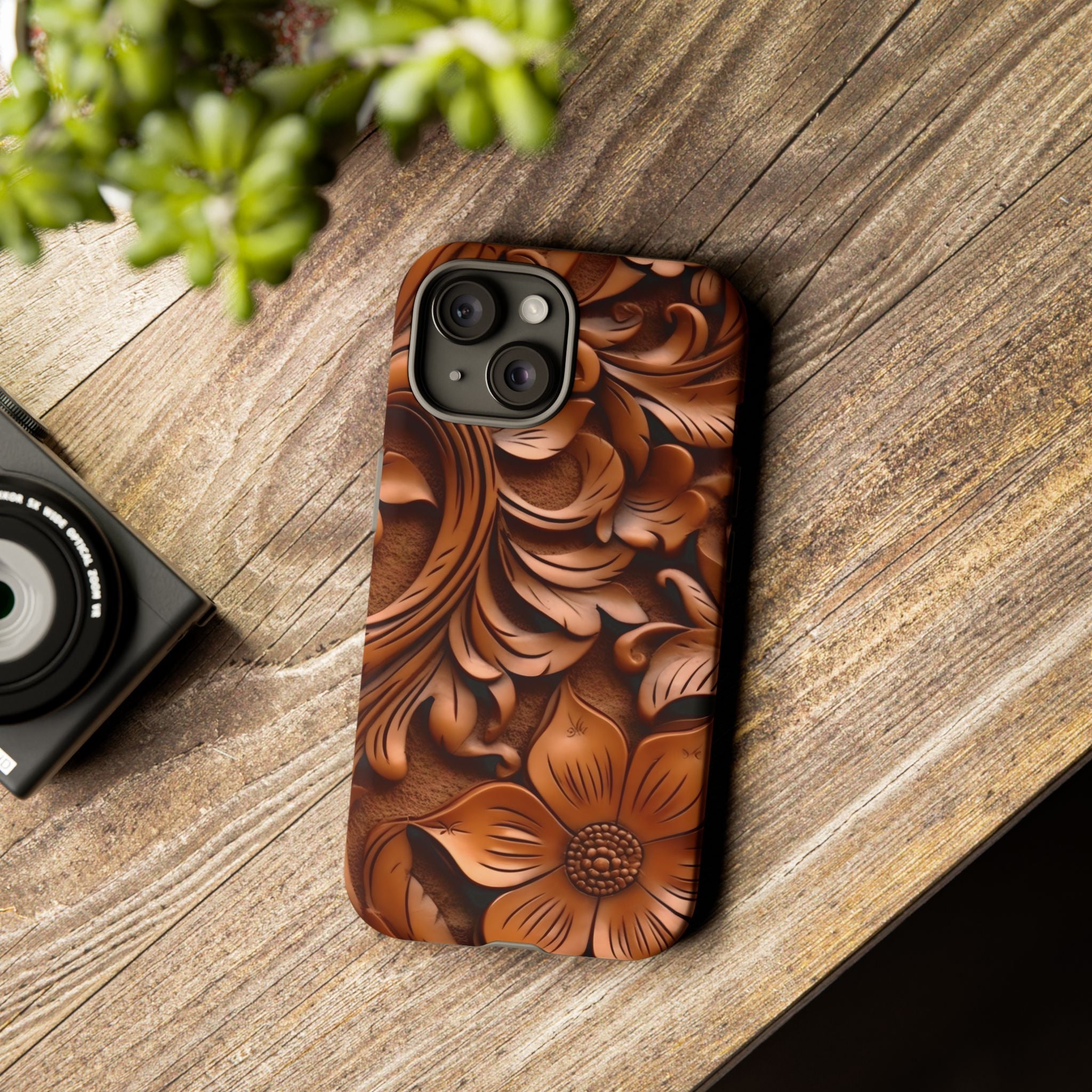 Baroque Floral Hexagon Stone iPhone Case