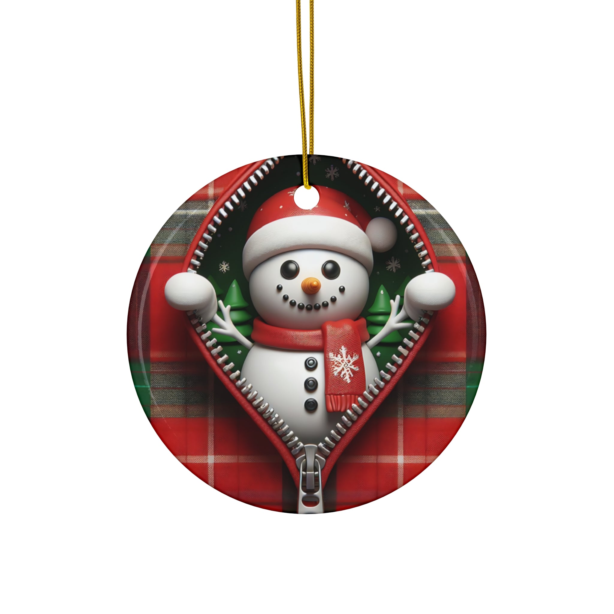 Cozy Snowman Ceramic Christmas Ornament