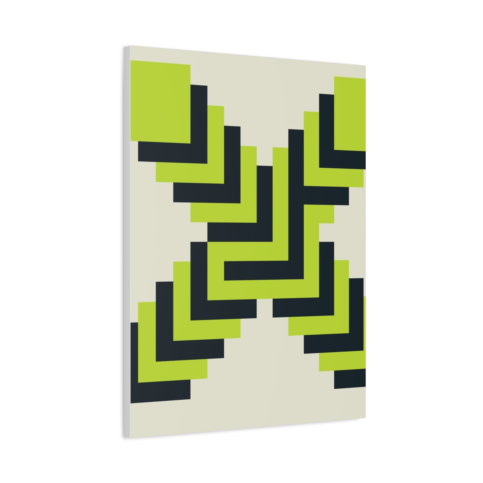 Geometric X Canvas Art - Teal & Lime