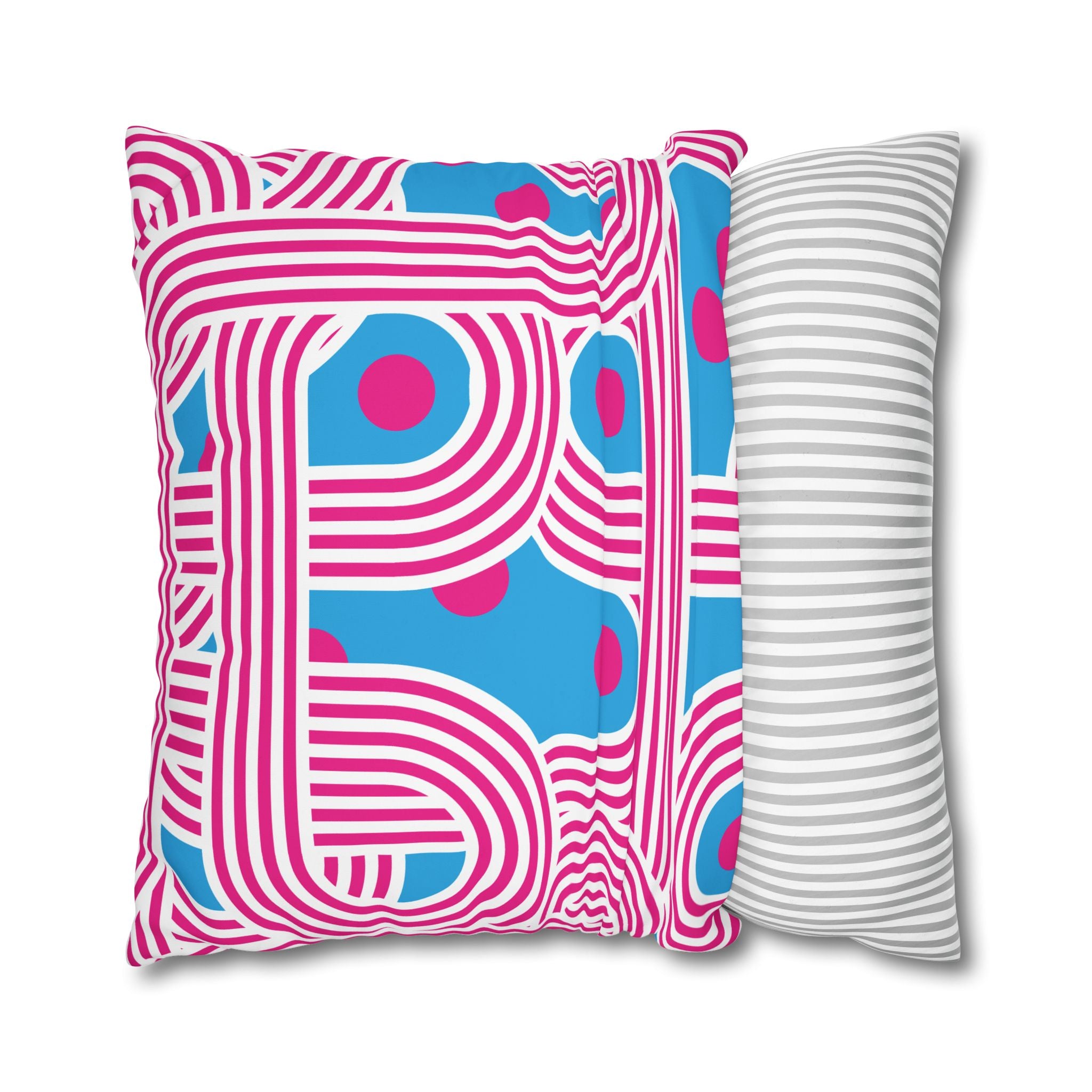 Retro Pink & Teal Geometric Pillowcase