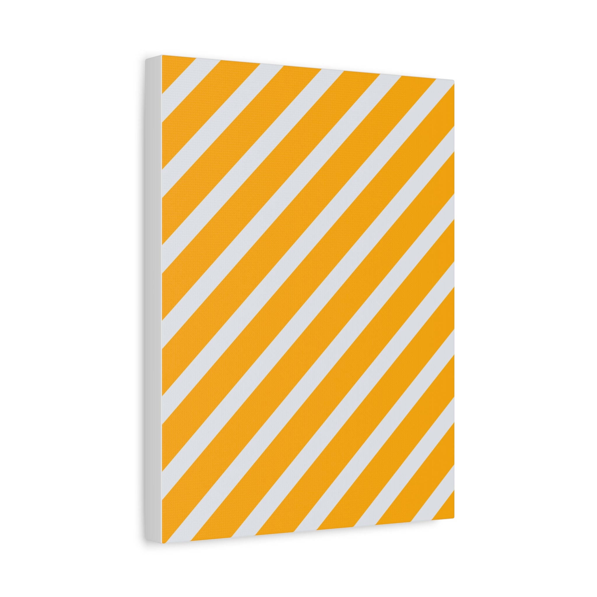 Orange & Gray Diagonal Stripe Canvas Art