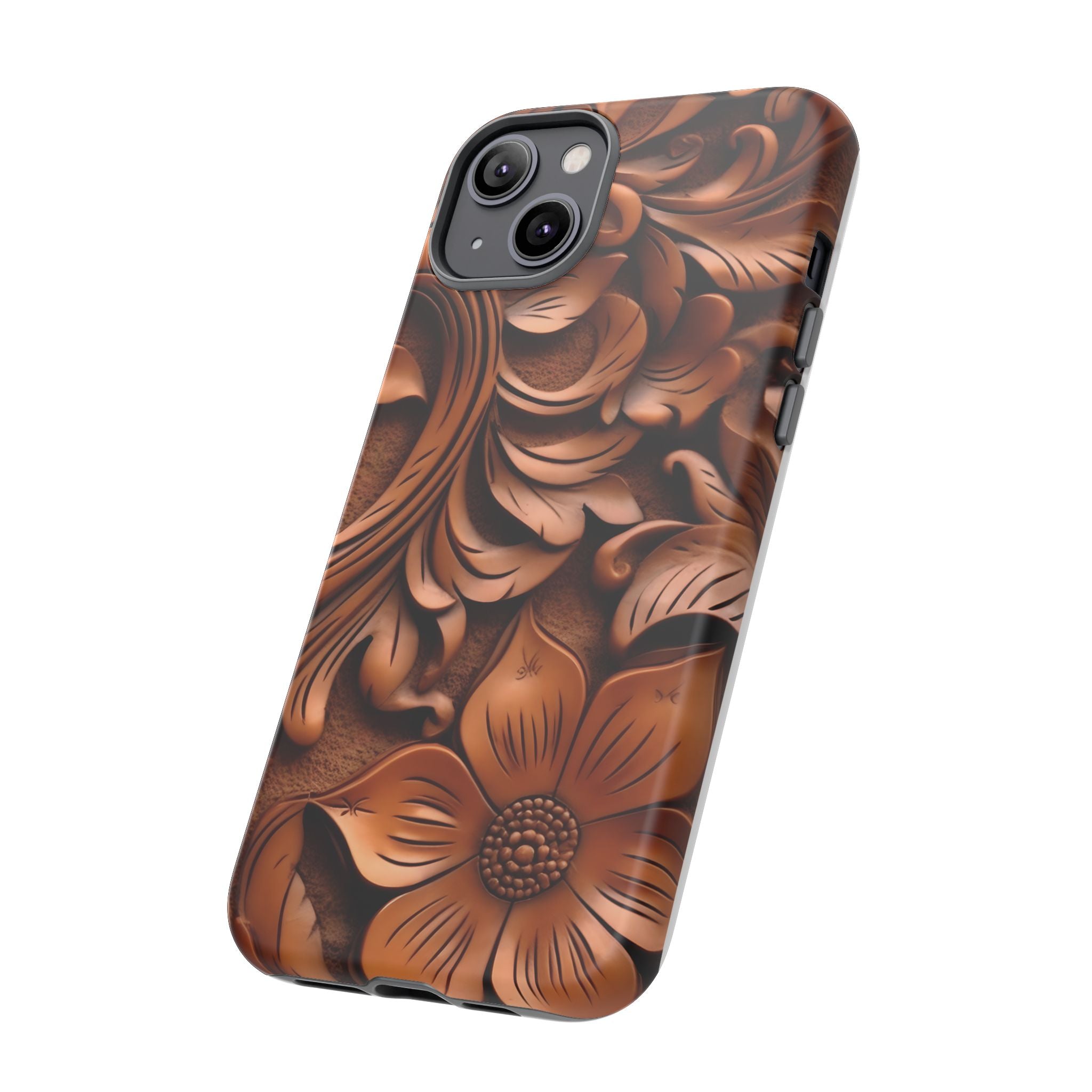 Baroque Floral Hexagon Stone iPhone Case