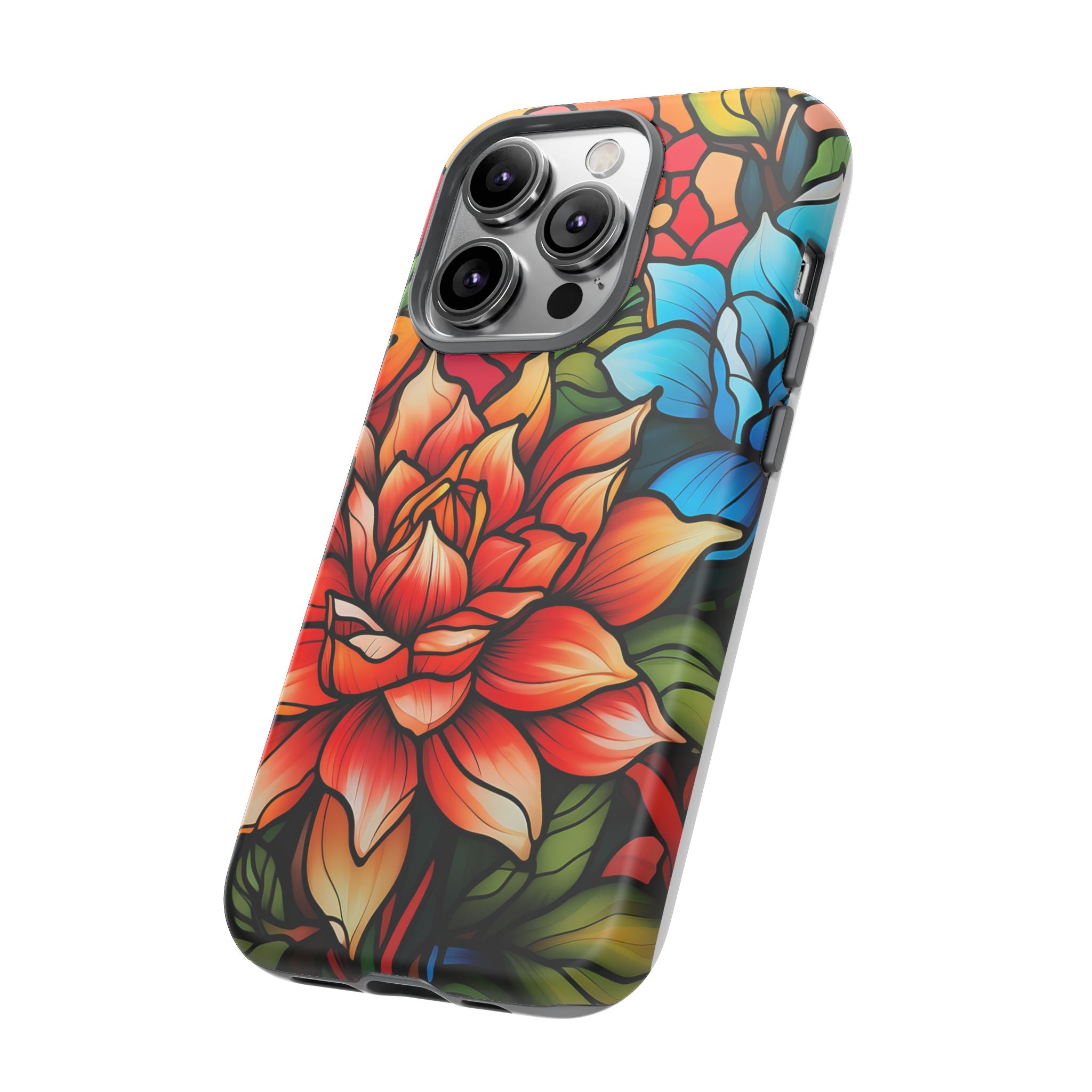 Stained Glass Floral iPhone Case - Hexagon Stone