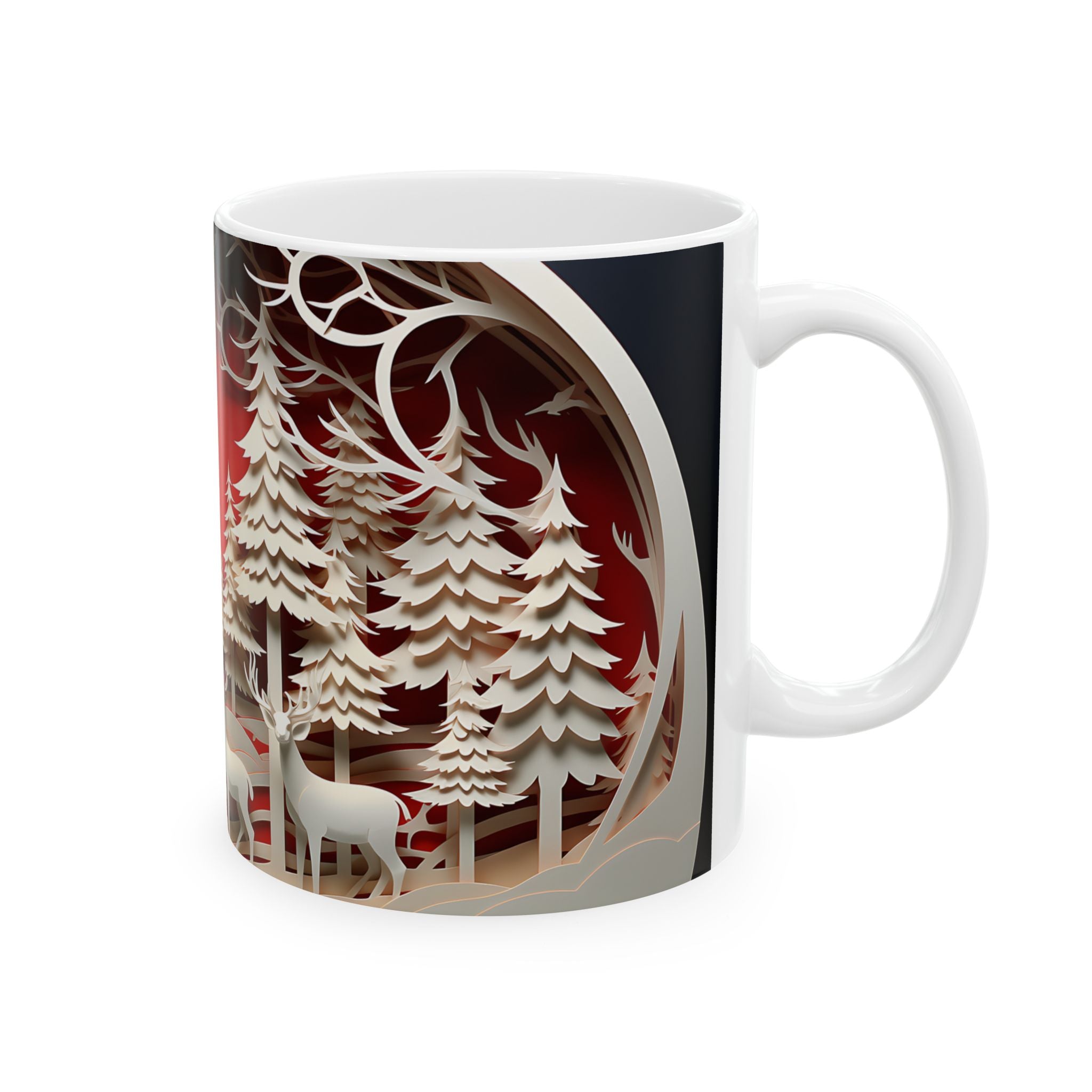 Winter Forest Papercut Art Mug