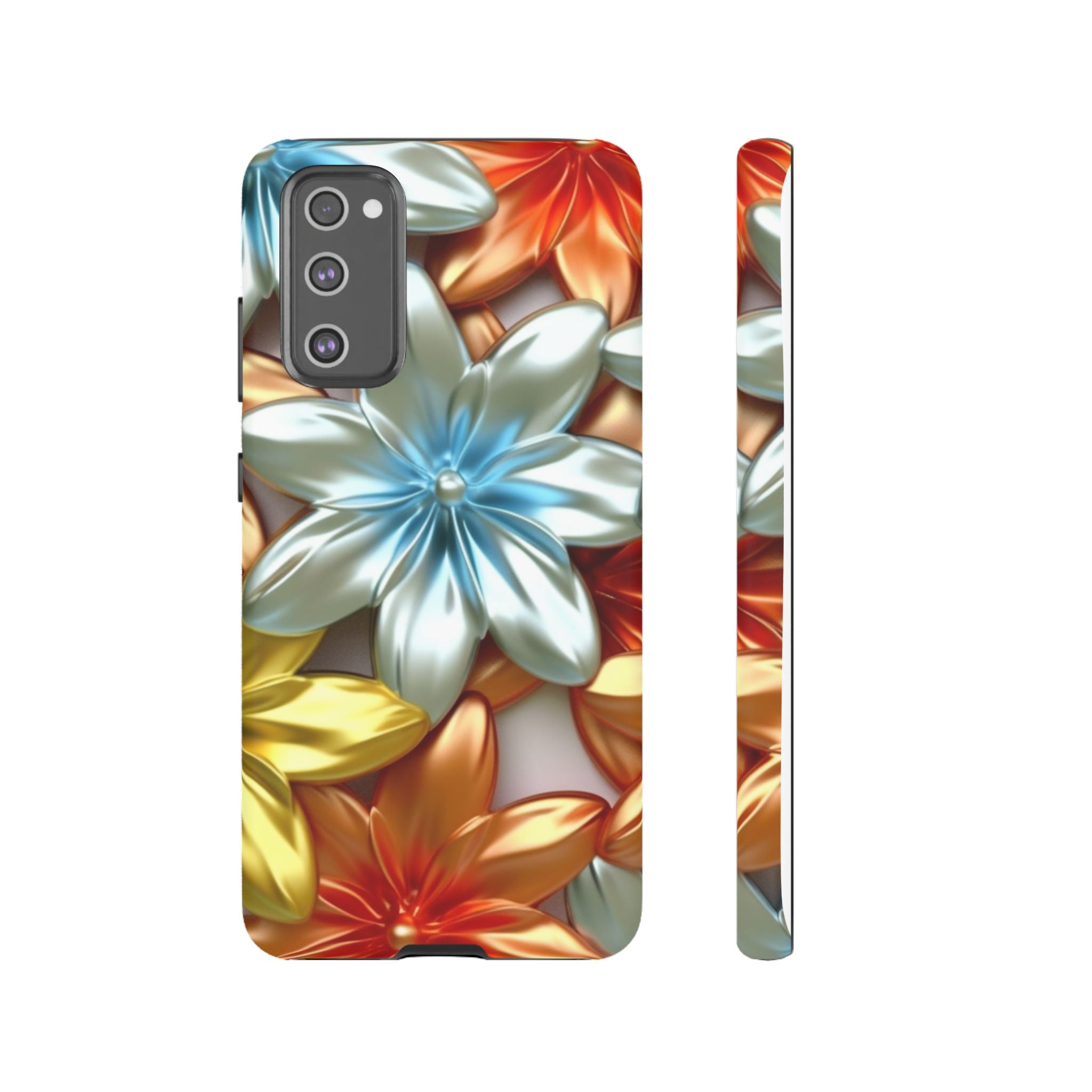 Metallic Flower Samsung Case - Stylish & Modern