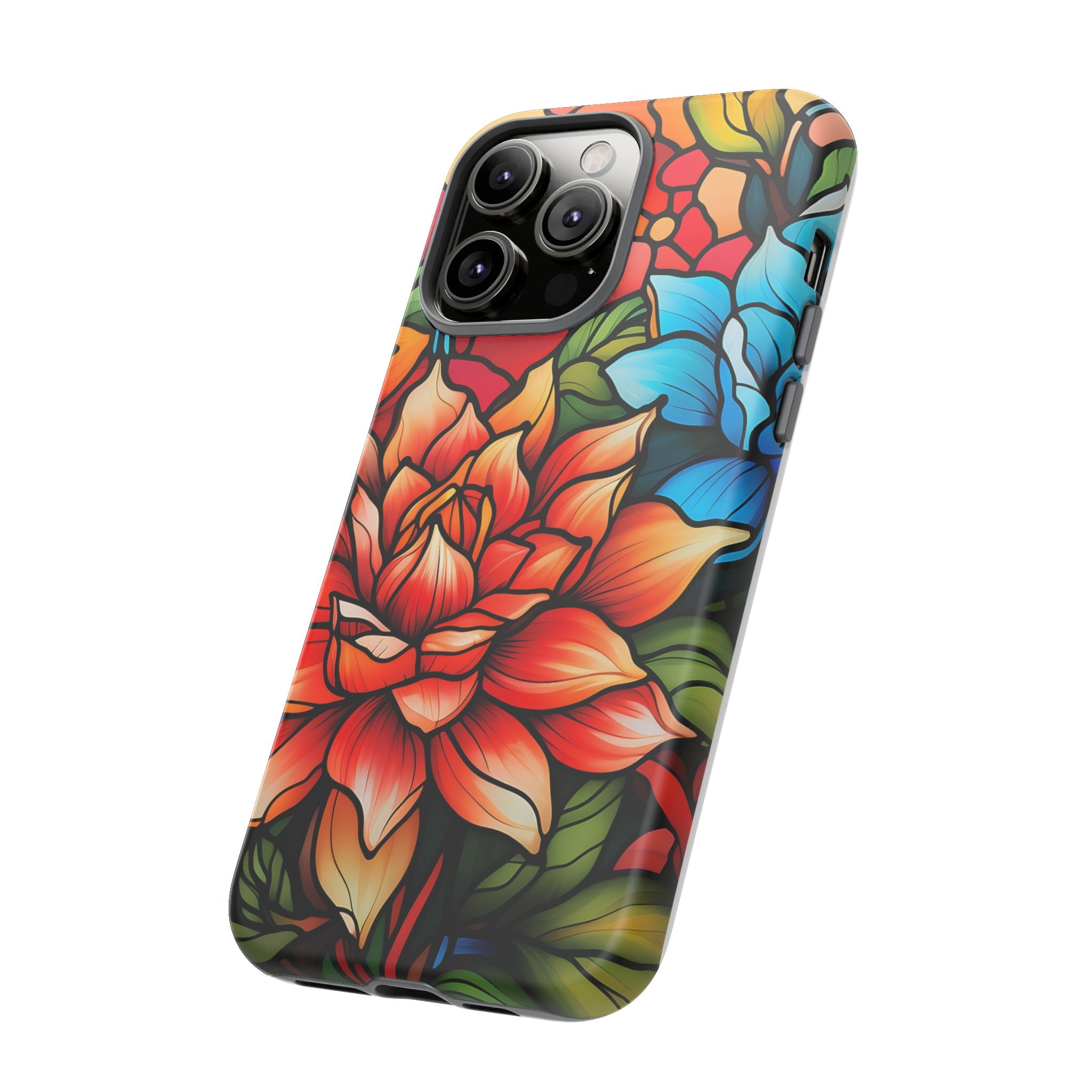 Stained Glass Floral iPhone Case - Hexagon Stone