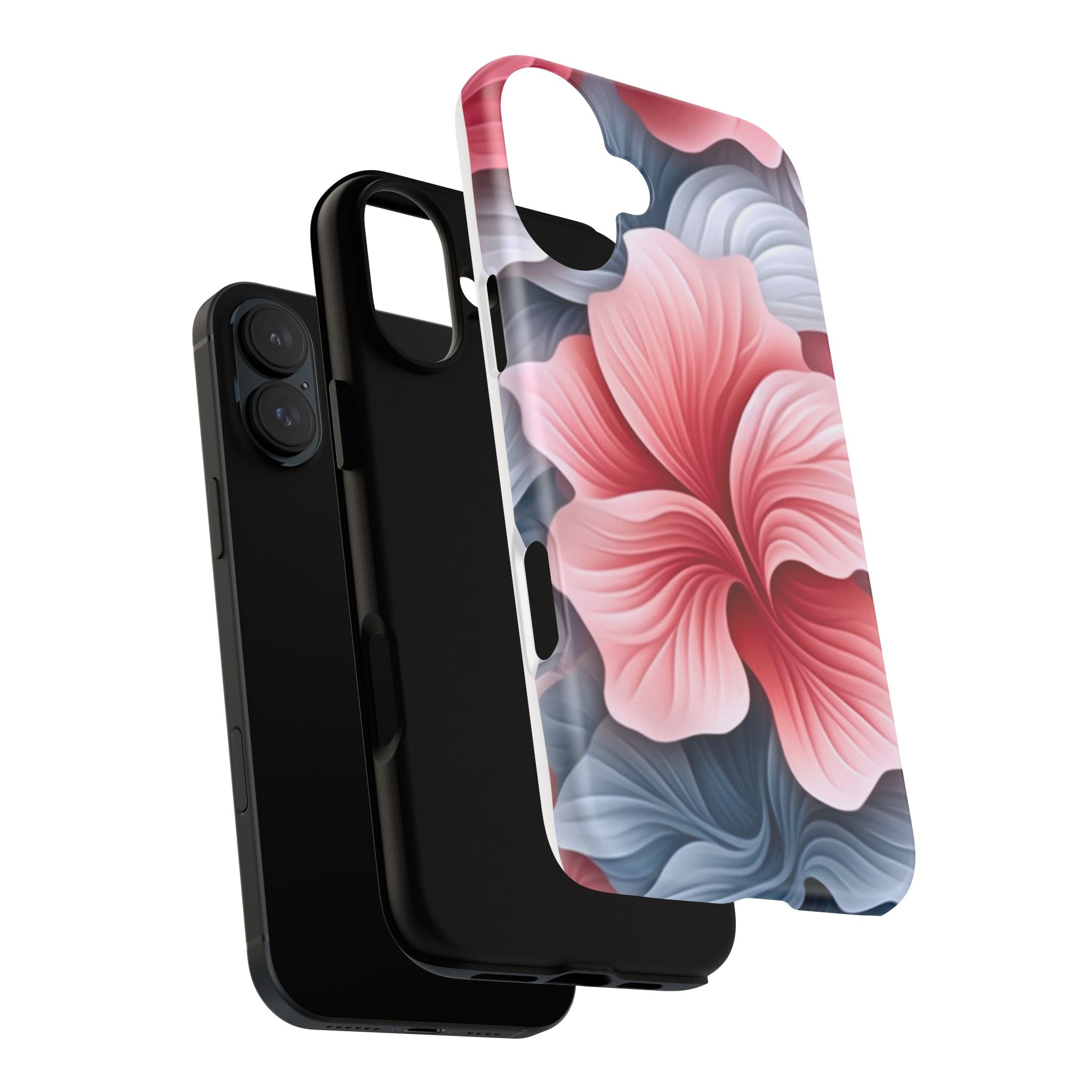 Abstract Floral Pink iPhone Case - Hexagon Stone