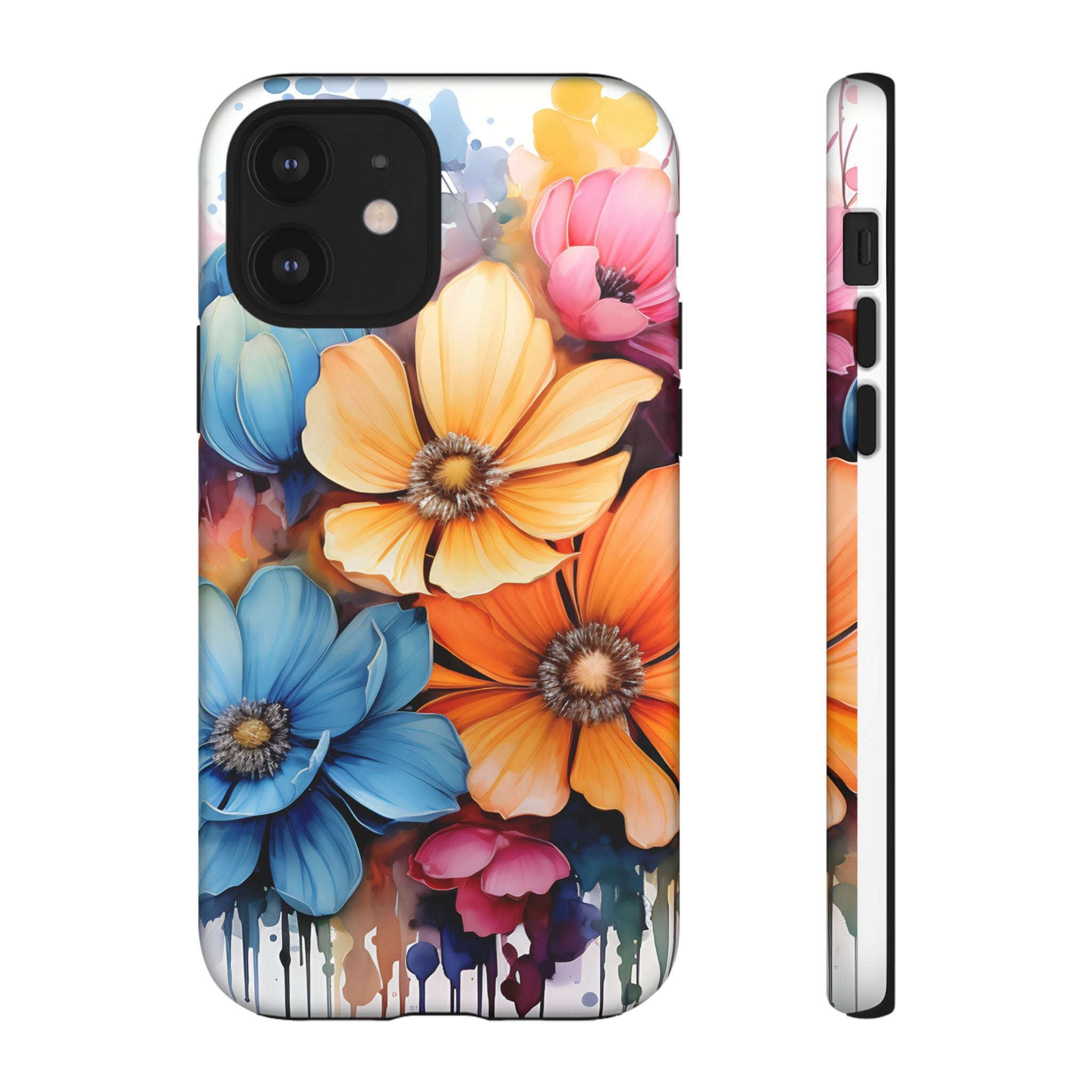 Vibrant Floral Watercolor iPhone Case - Hexagon Stone