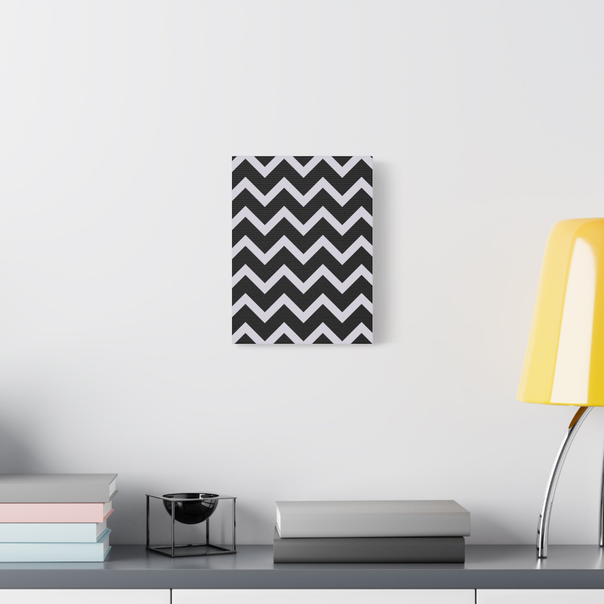 Modern Chevron Zigzag Matte Canvas Art