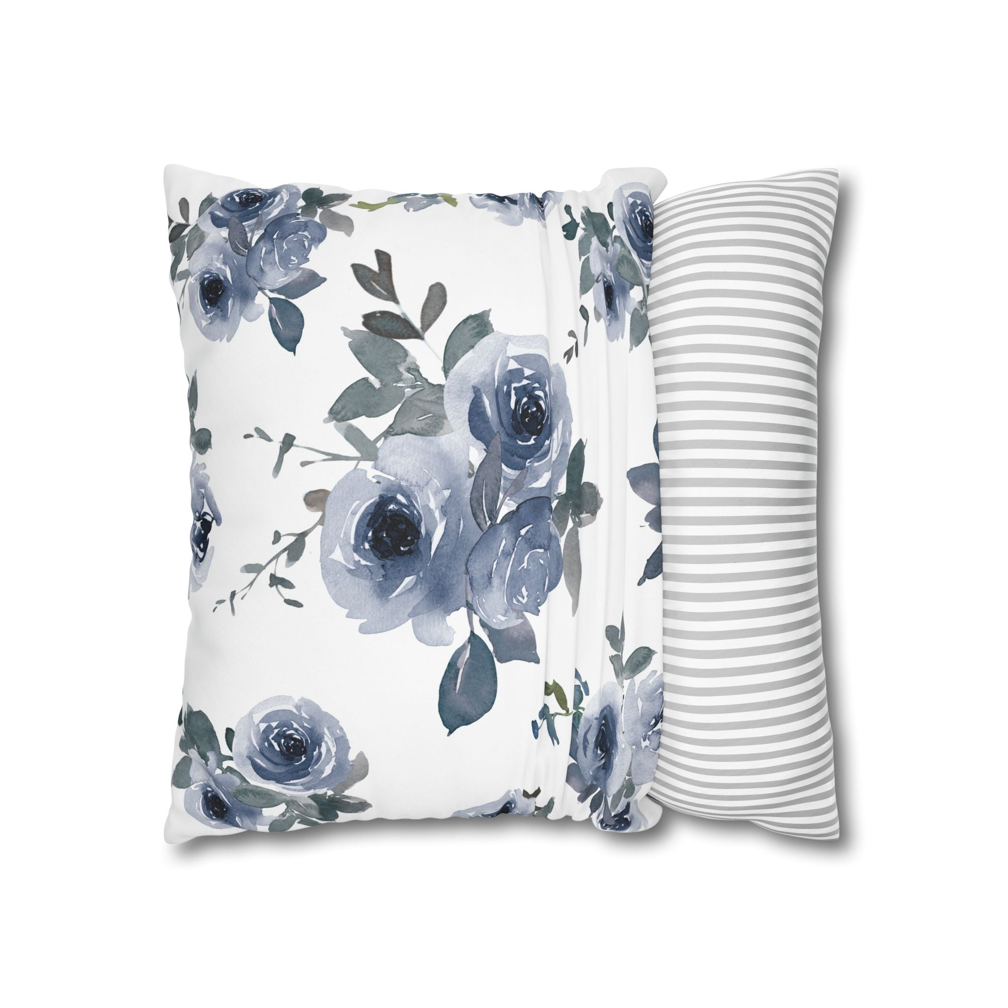 Blue Rose Watercolor Pillowcase