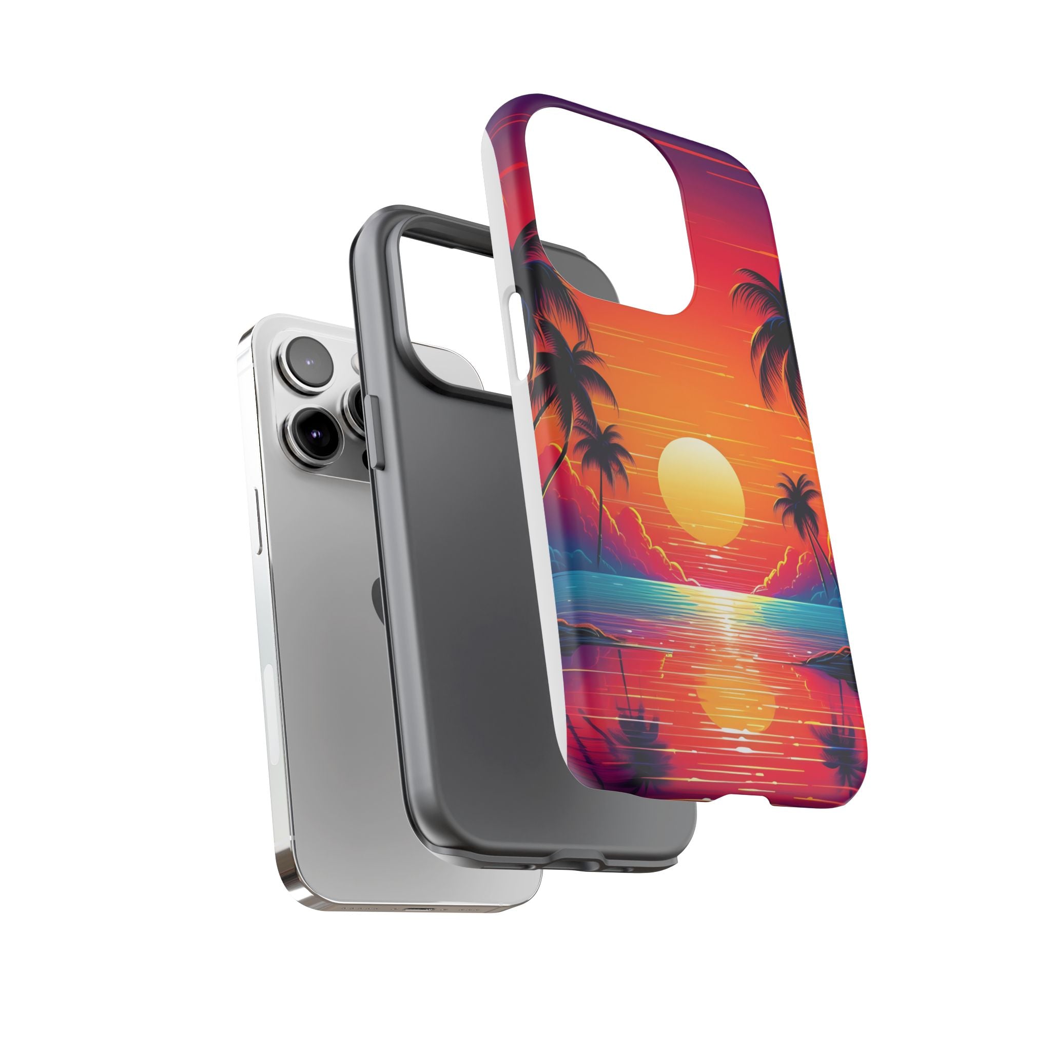 Sunset Palm Beach iPhone Case - Hexagon Stone