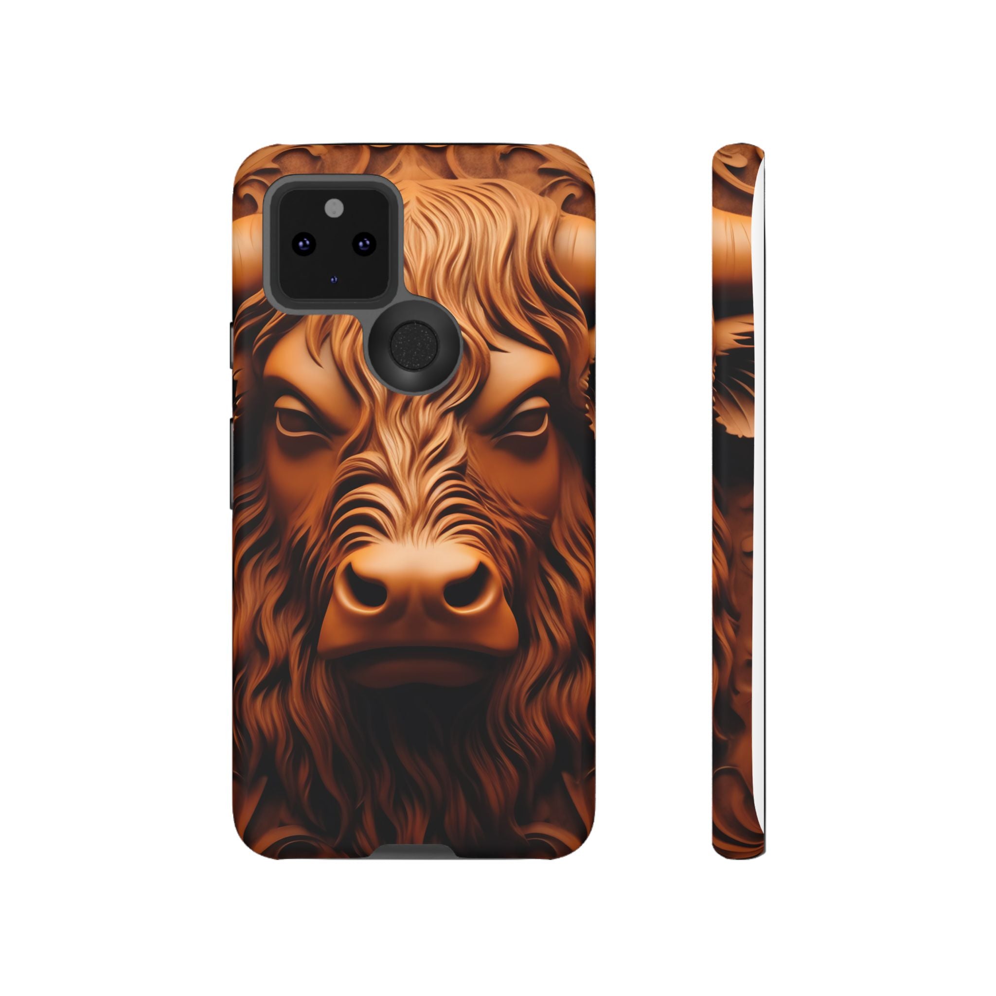 Intricate Bull Wood Carving Google Pixel Case (All Models)