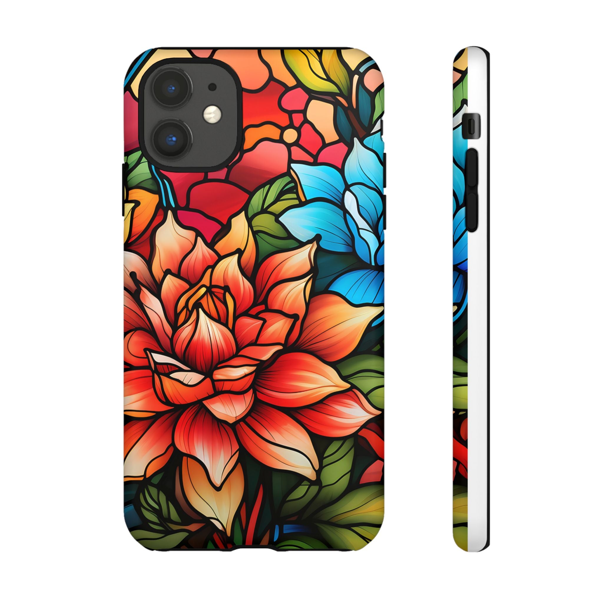 Stained Glass Floral iPhone Case - Hexagon Stone