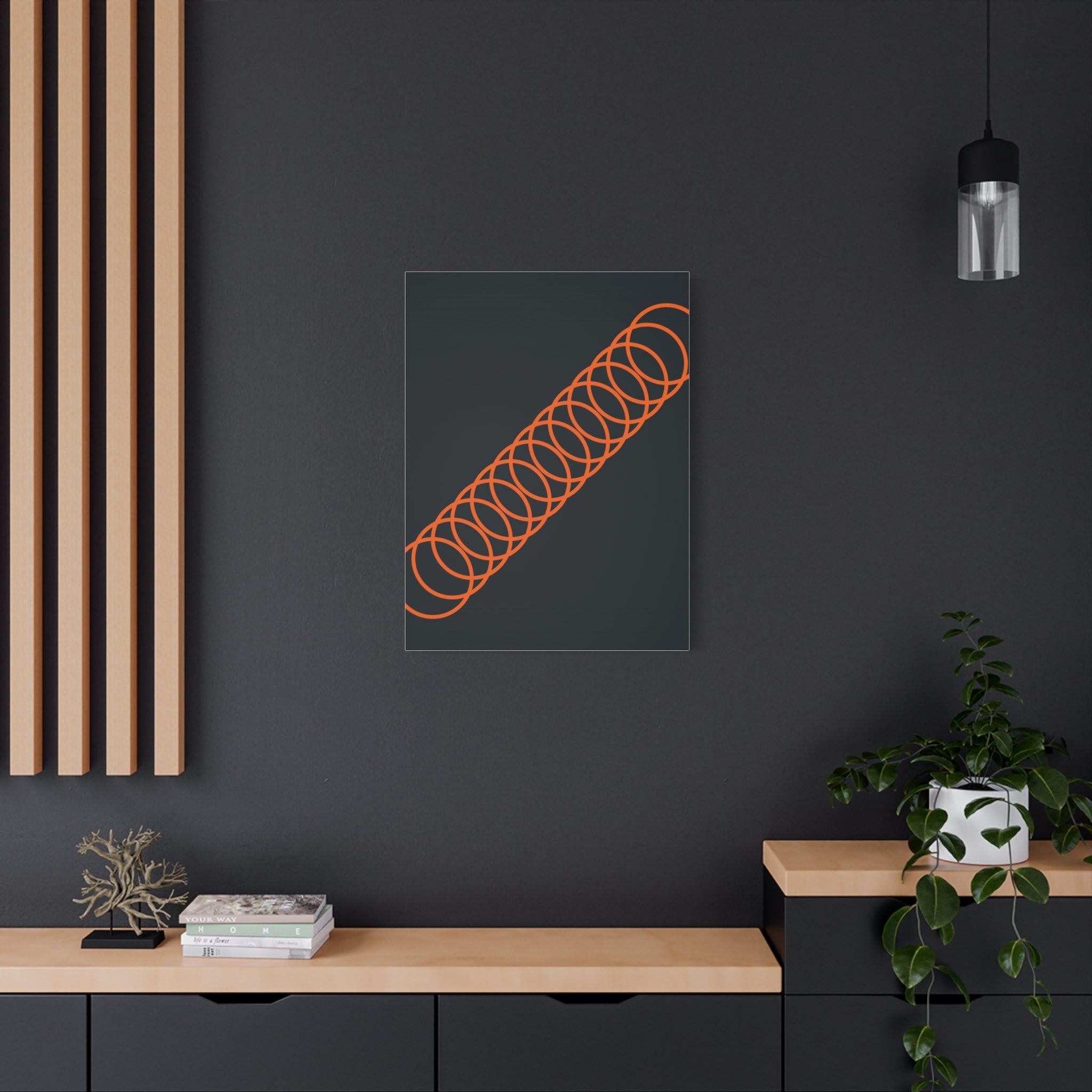 Abstract Orange Coil Art Canvas Print