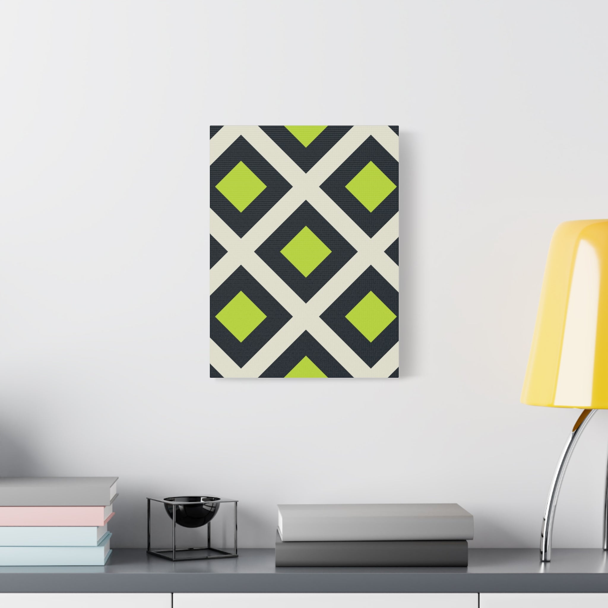 Geometric Teal & Green Canvas Art