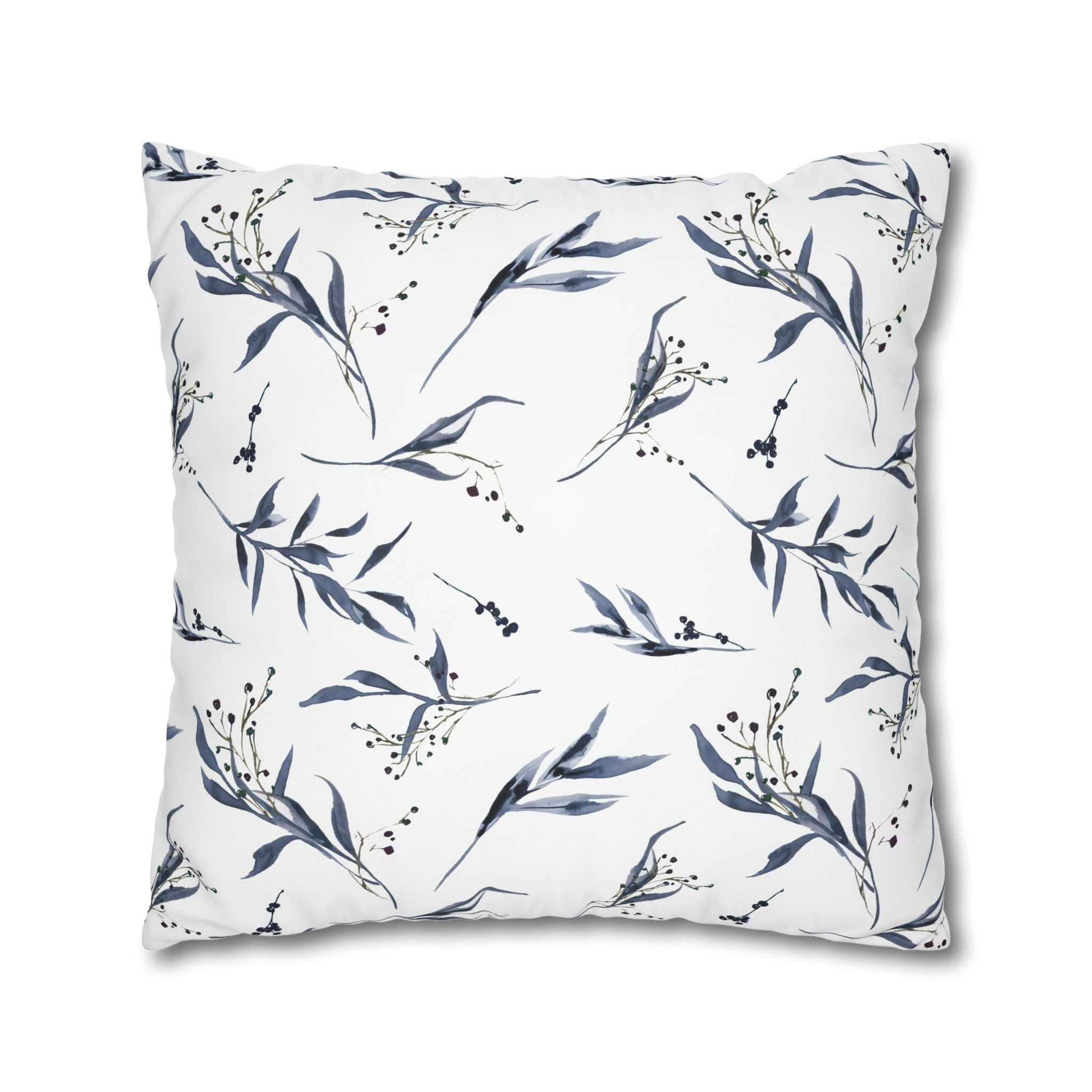 Watercolor Botanical Pillowcase - Blue