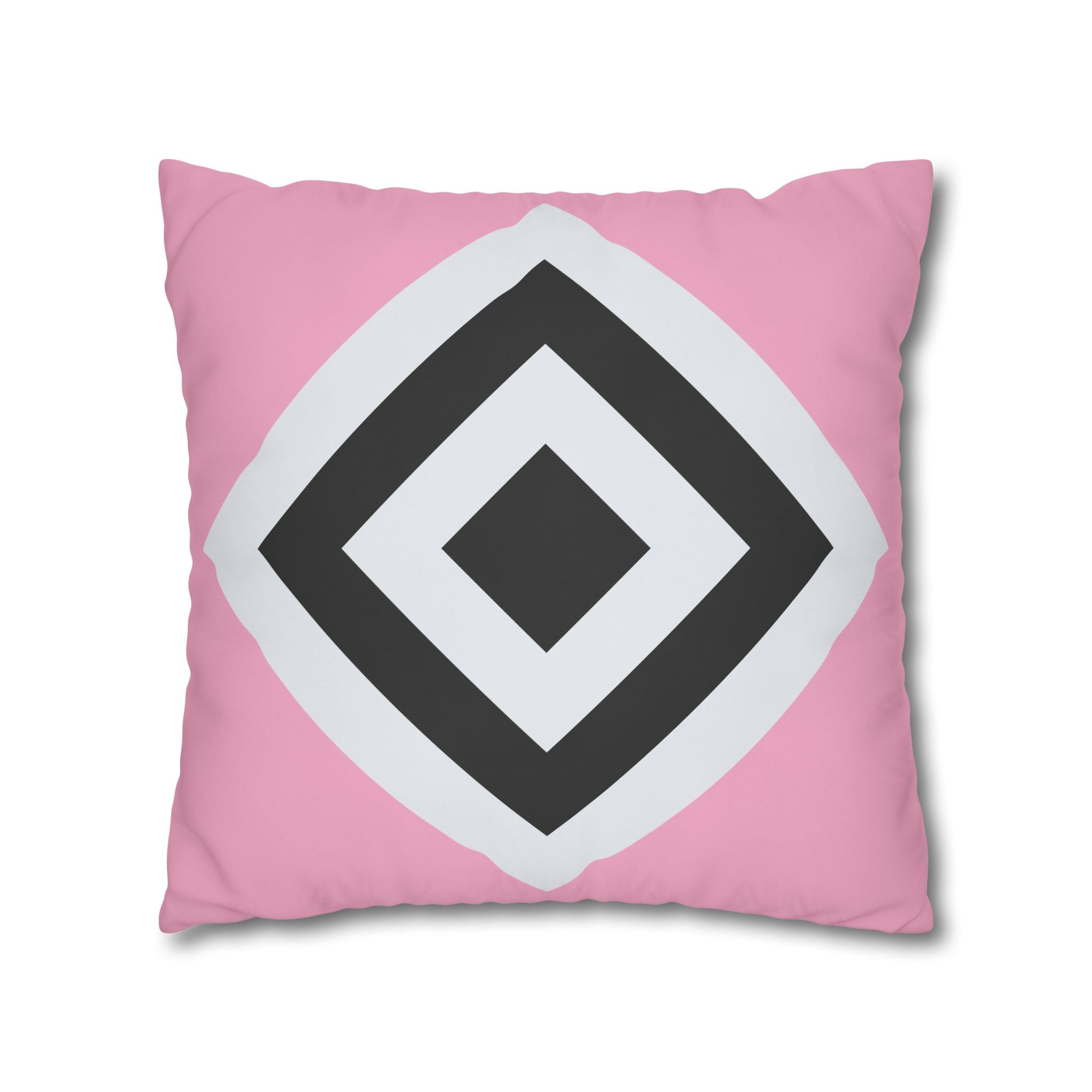 Geometric Diamond Pillowcase - Blush Pink