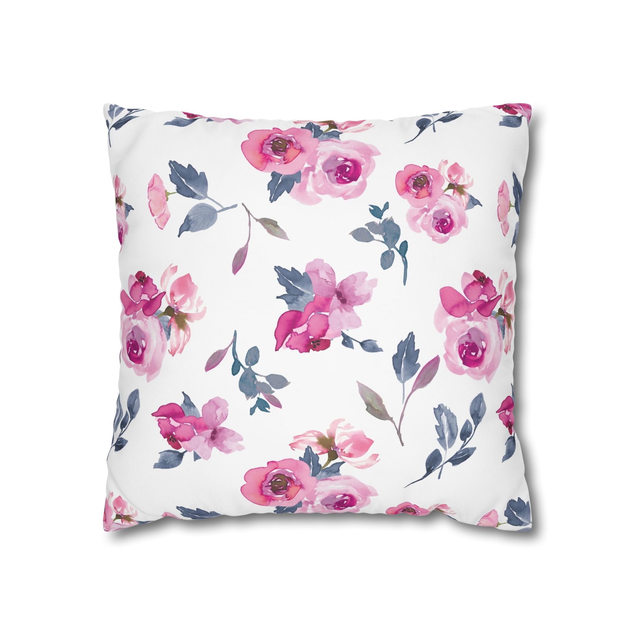 Pink Rose Watercolor Pillowcase