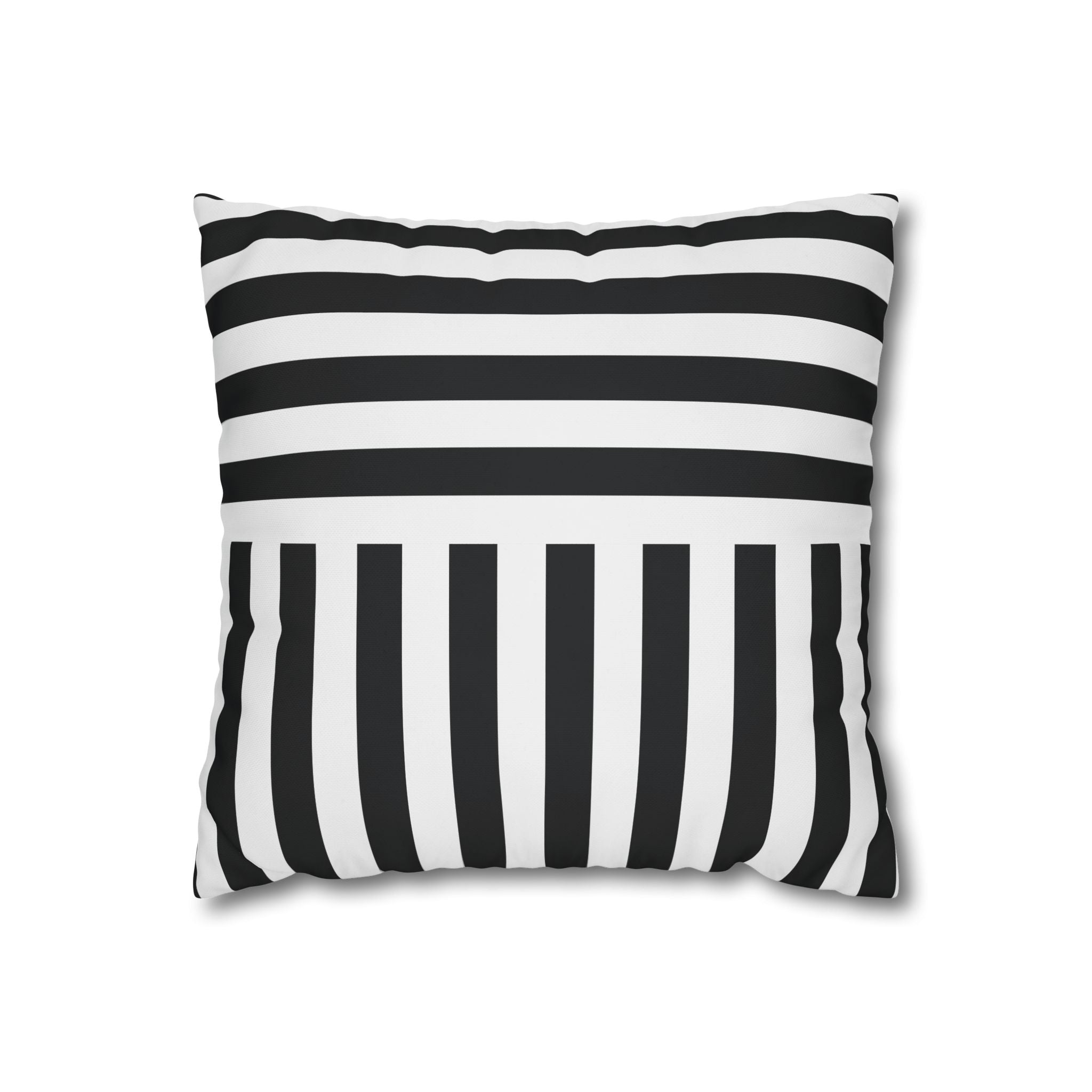 Geometric Black & White Stripe Pillowcase