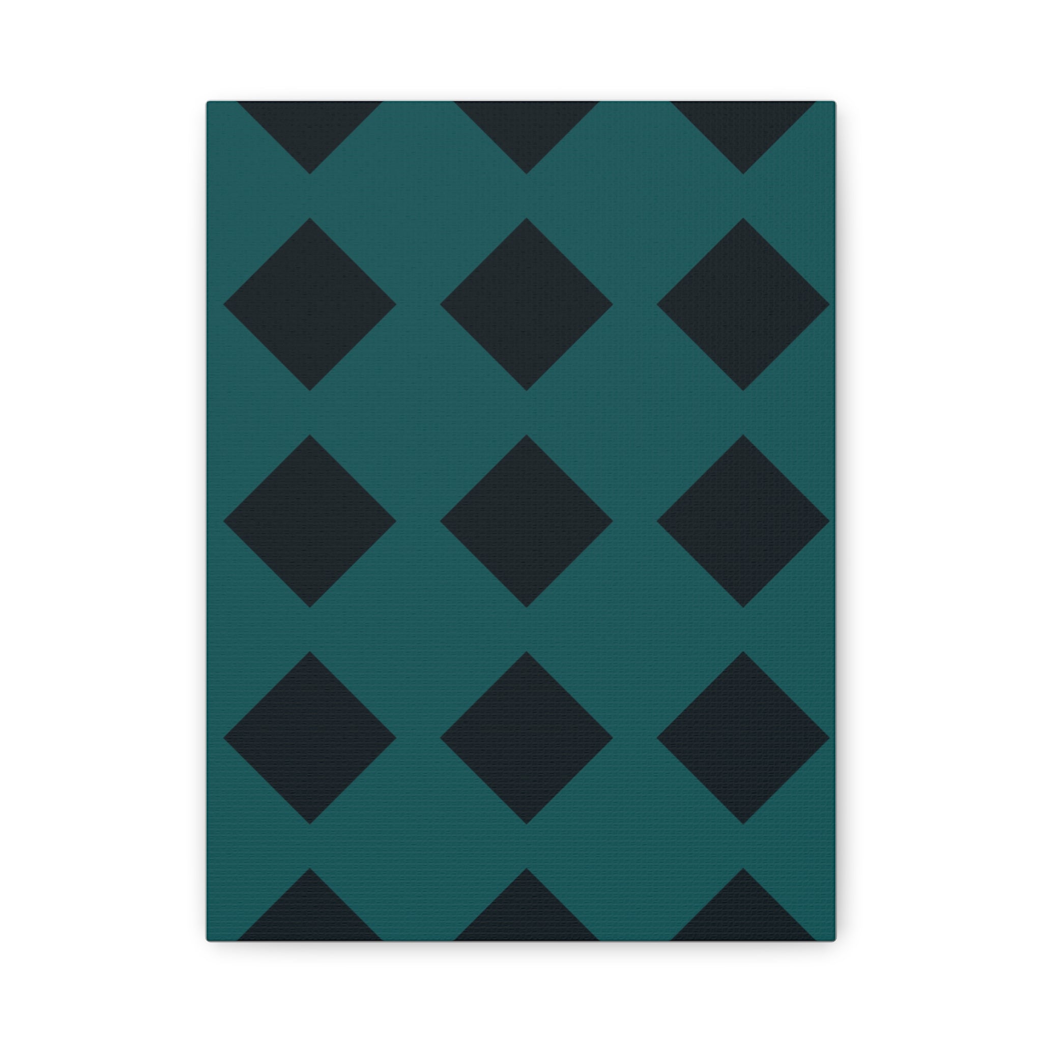 Teal Geometric Diamond Canvas Art