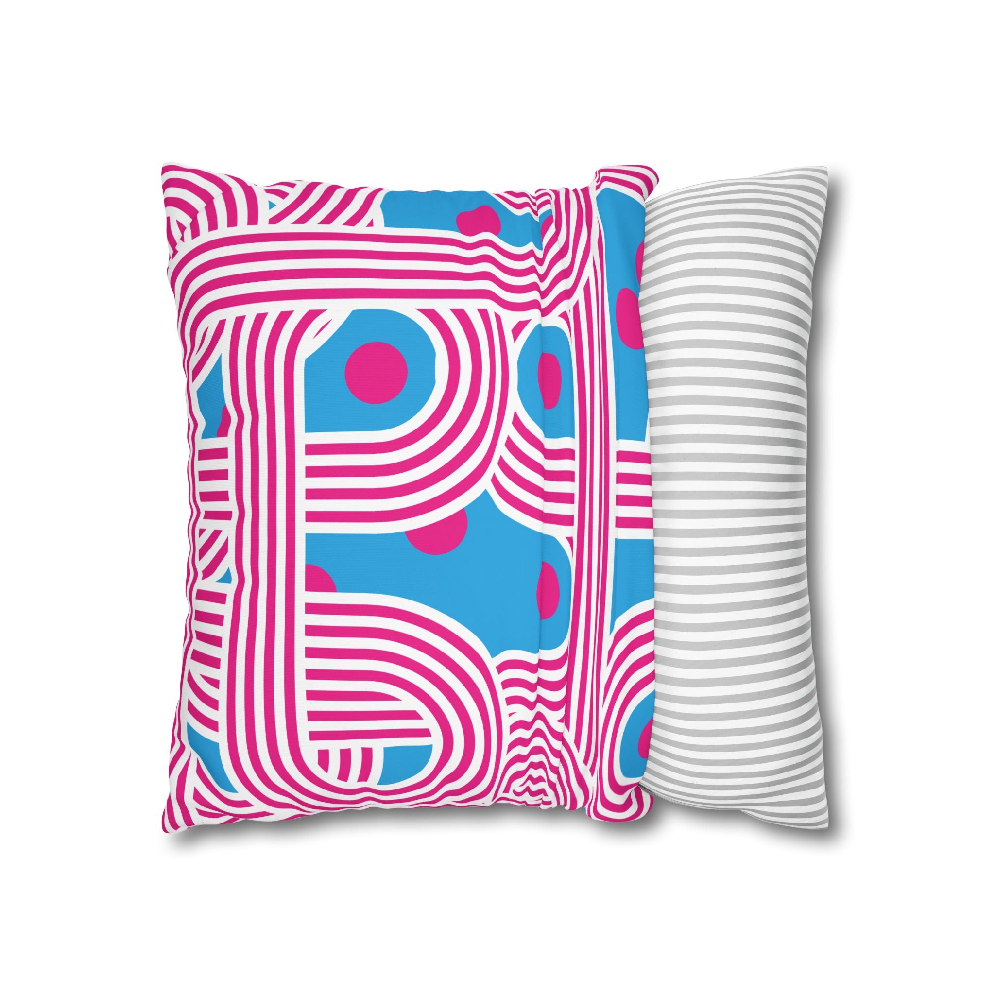 Retro Pink & Teal Geometric Pillowcase