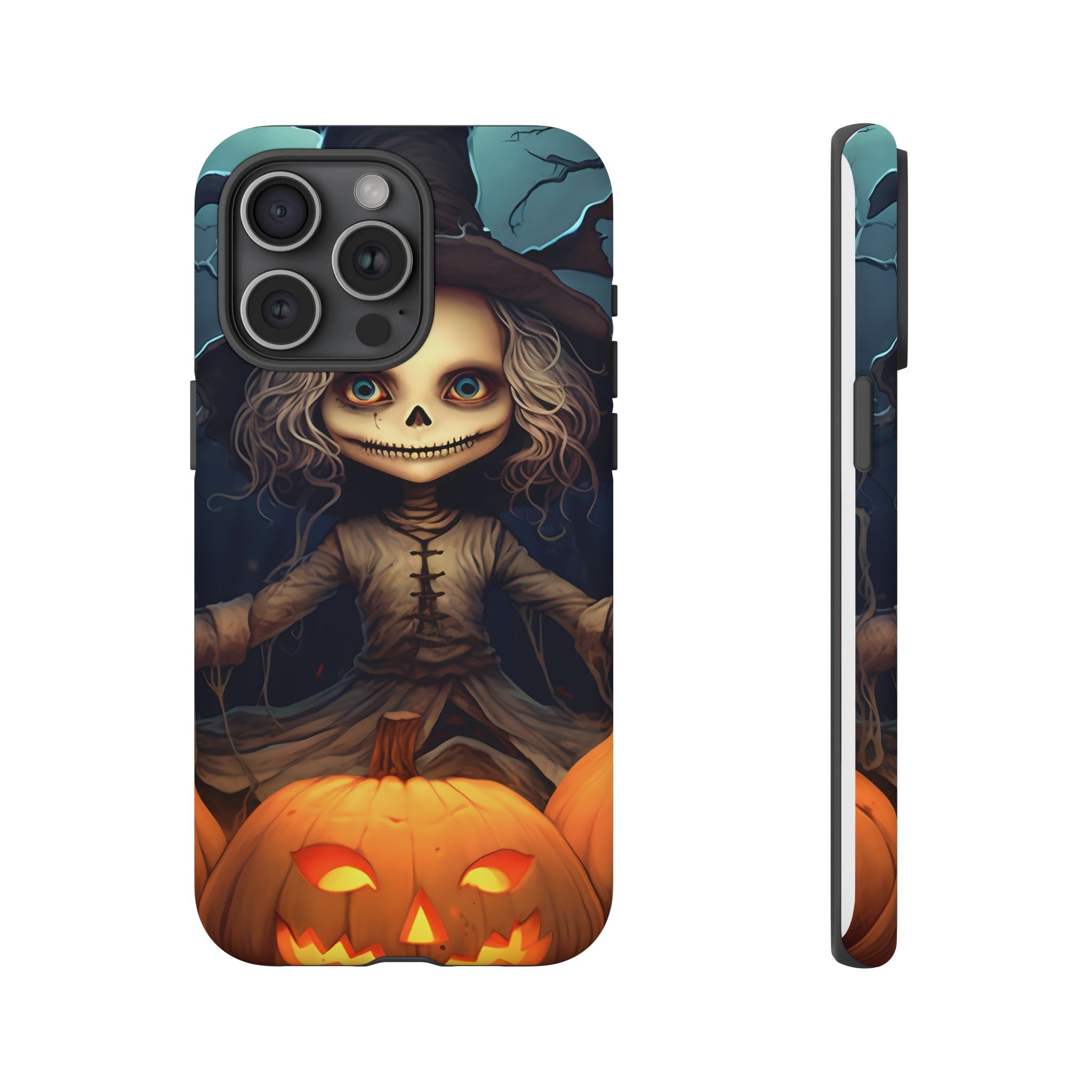 Spooky Skull Girl Halloween iPhone Case - Hexagon Stone