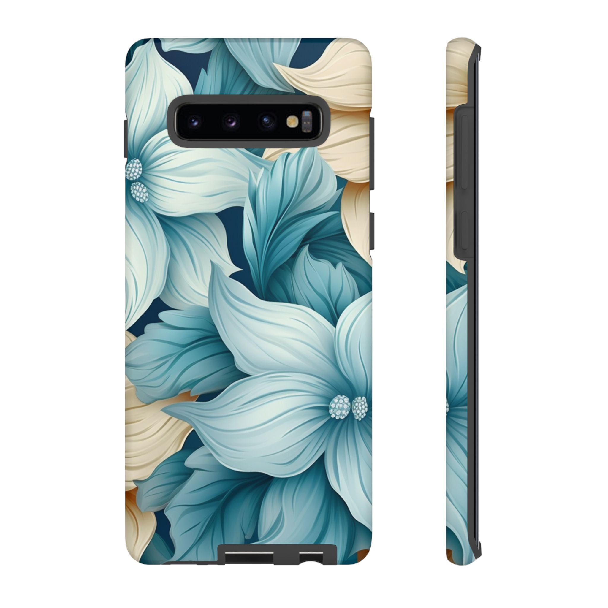 Teal Floral Samsung Phone Case