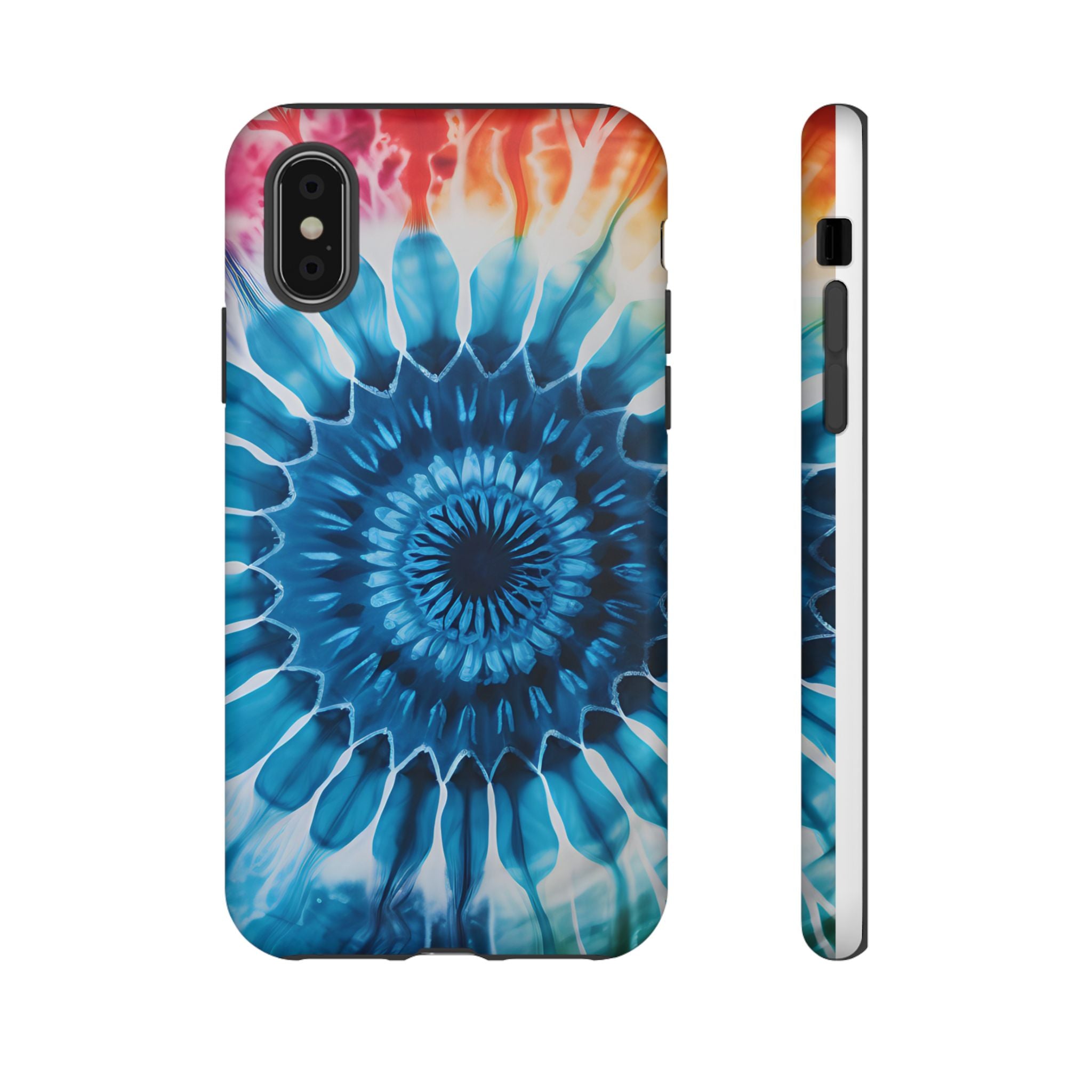 Cosmic Mandala Tie-Dye iPhone Case - Rugged Hexagon Stone