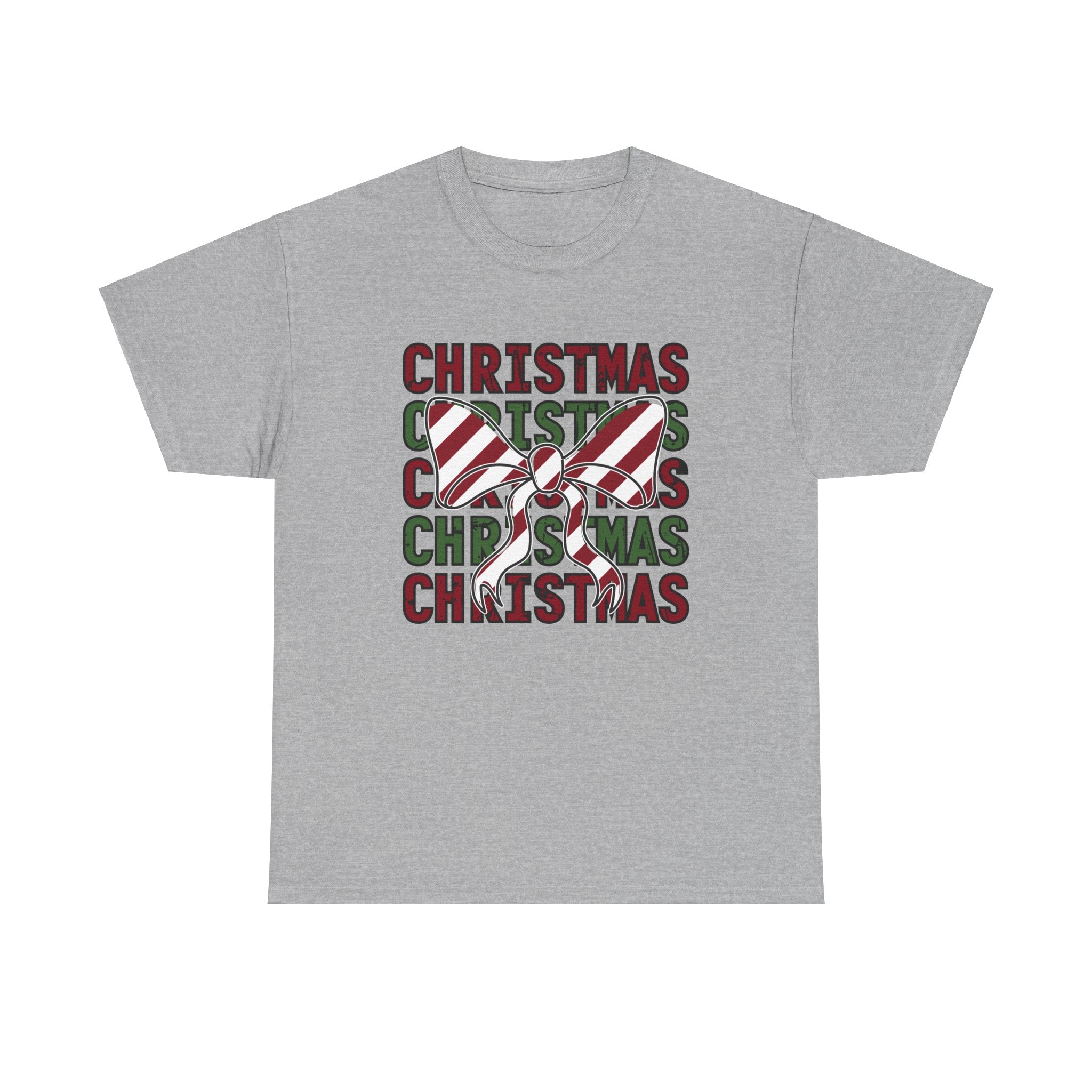 Candy Cane Bow Christmas T-Shirt