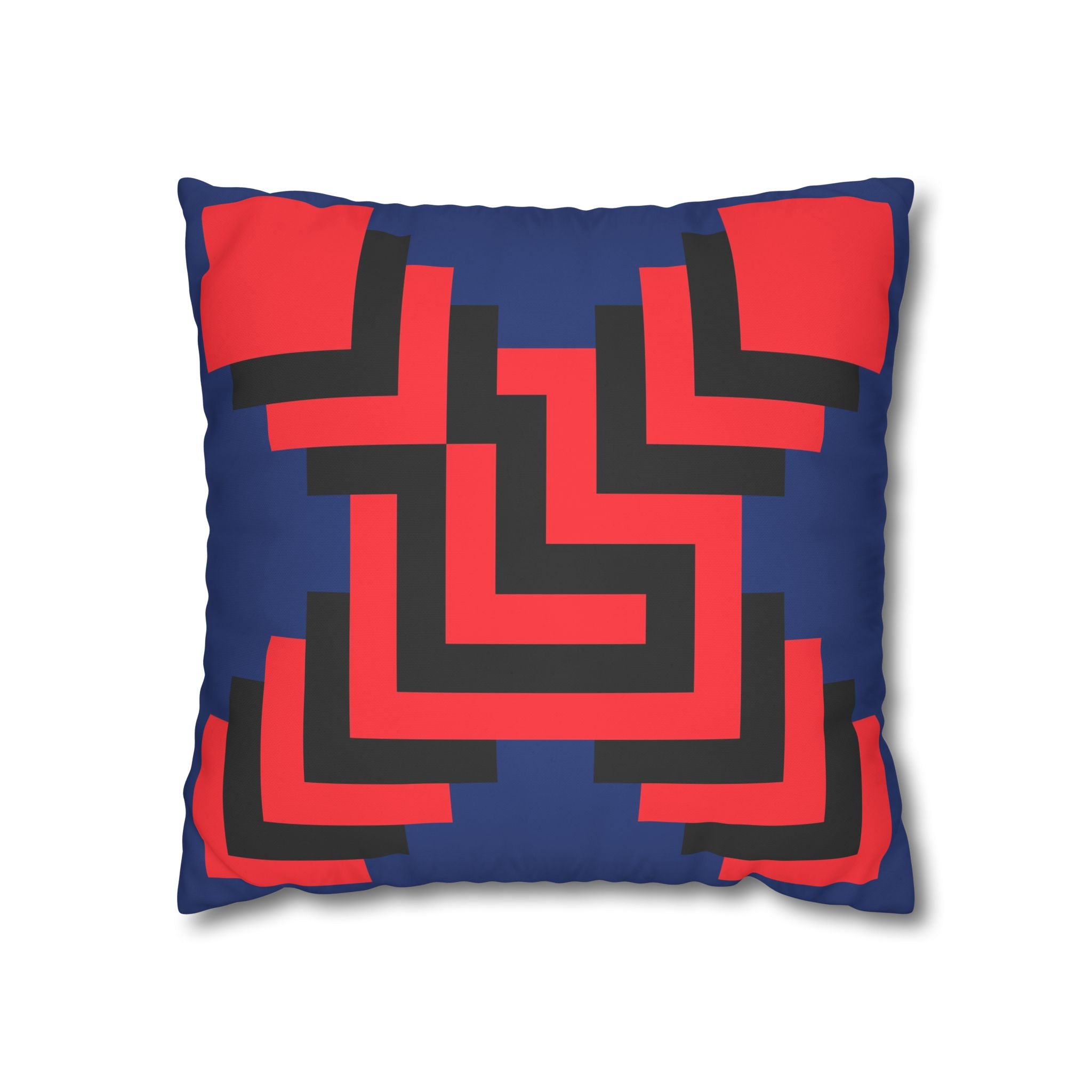 Geometric X Pillowcase - Coral & Black