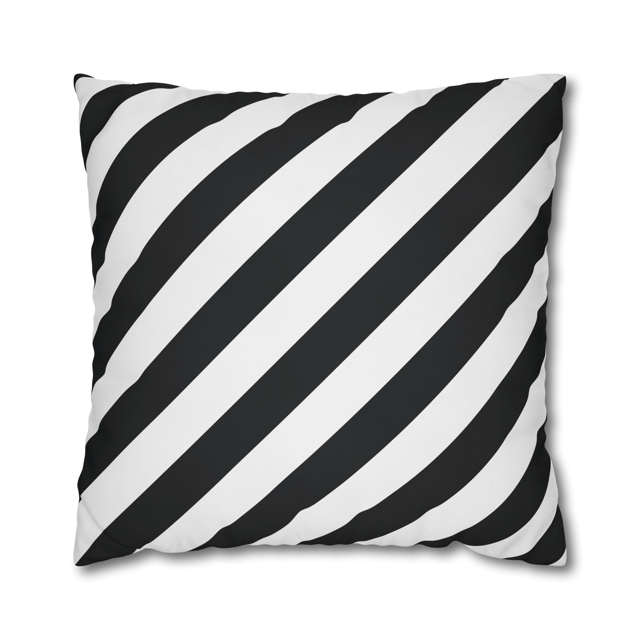 Geometric Stripe Pillowcase - Black & White