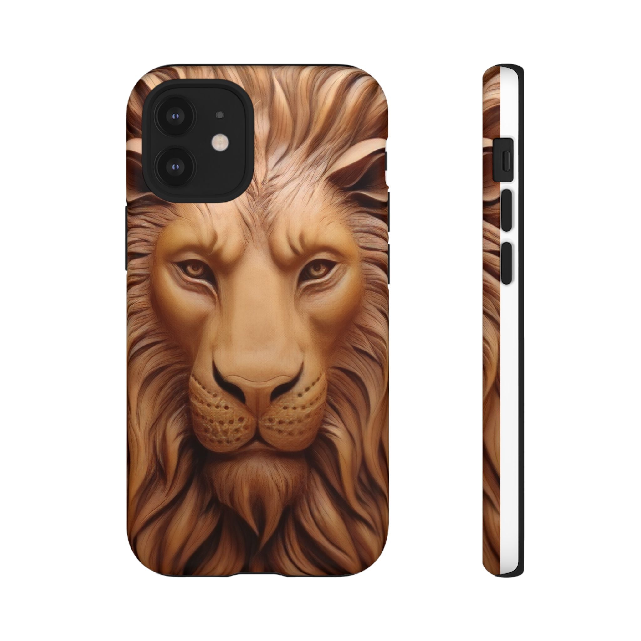 Majestic Lion Head Hexagon Stone iPhone Case