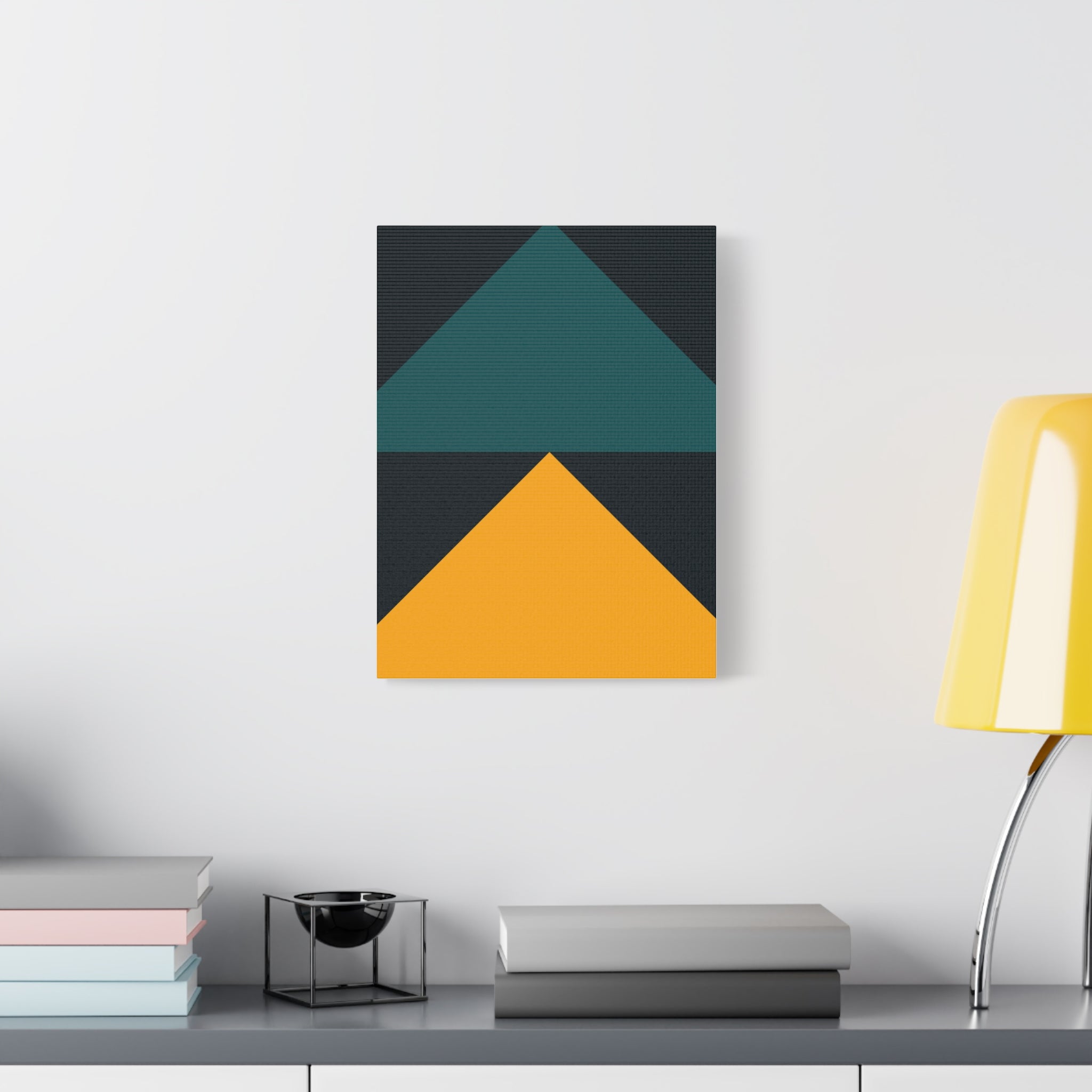 Teal & Gold Geometric Canvas Art