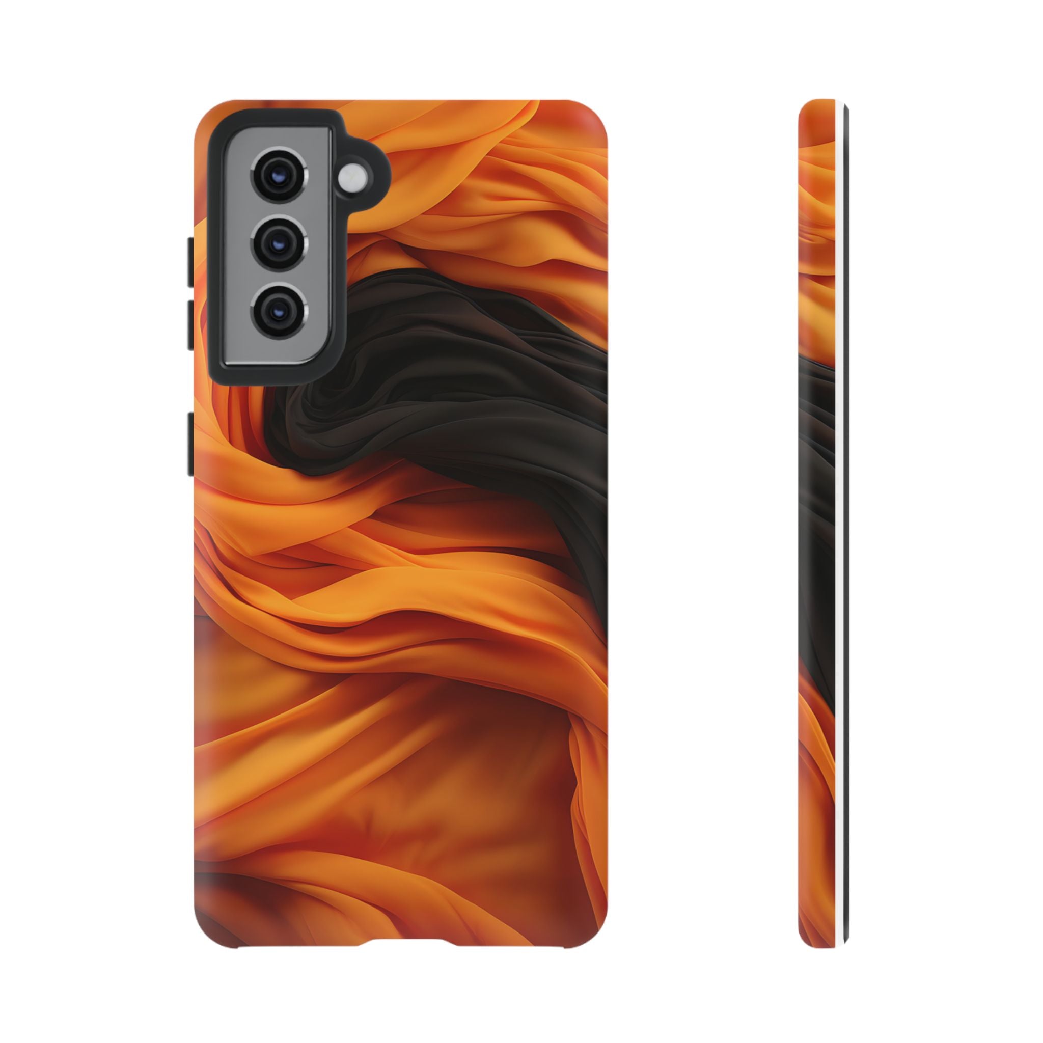 Abstract Orange & Gray Drape Samsung Case