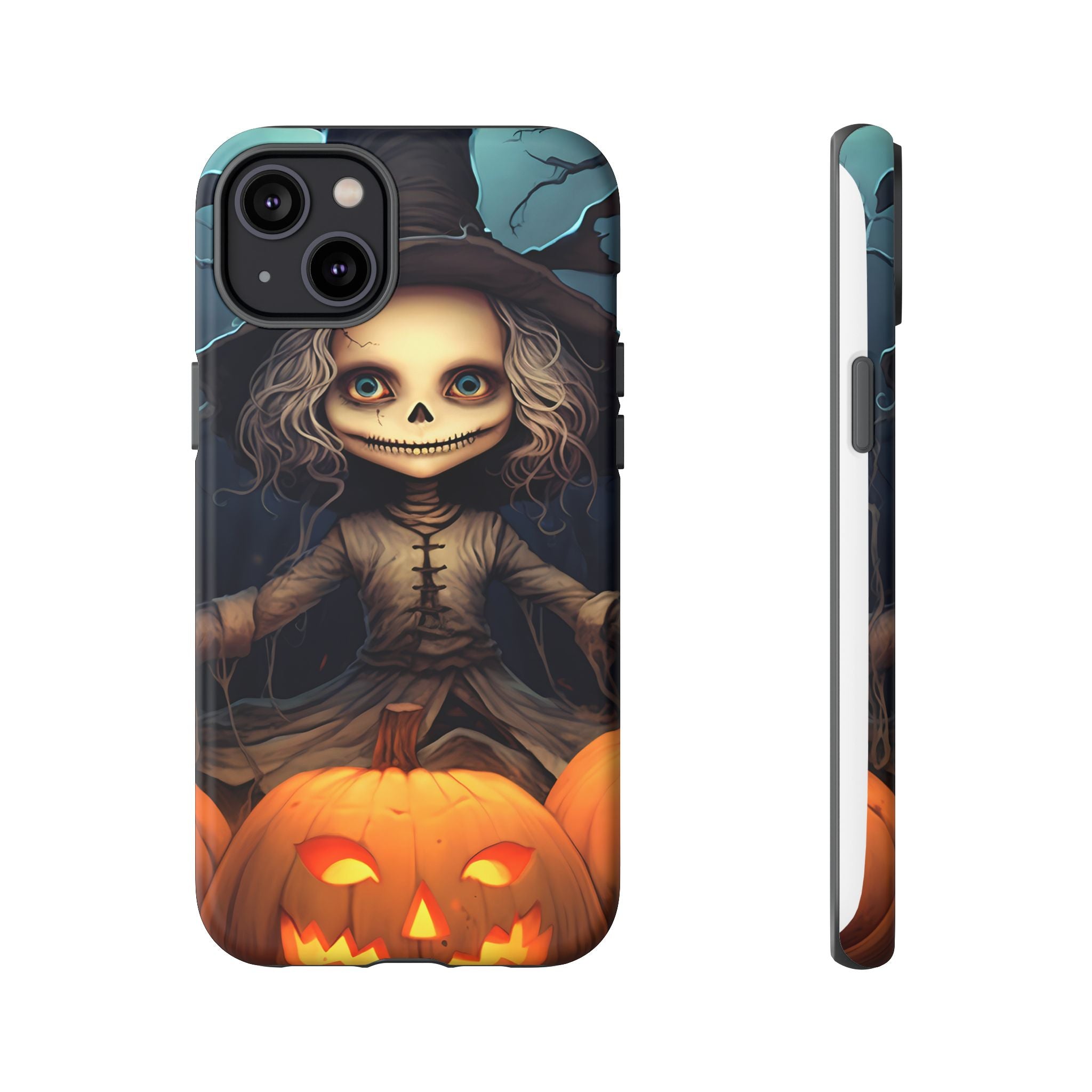 Spooky Skull Girl Halloween iPhone Case - Hexagon Stone