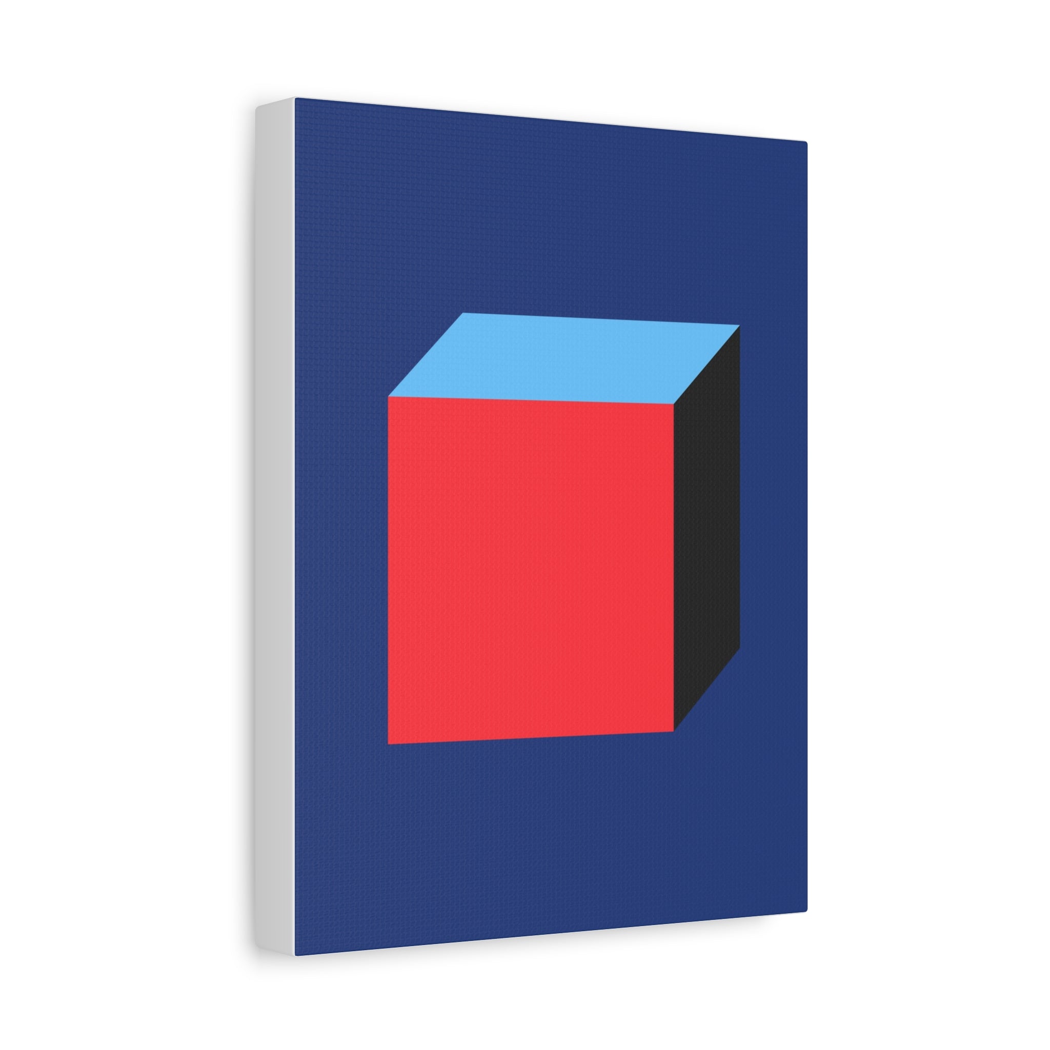 Abstract Red & Blue Cube Canvas Art