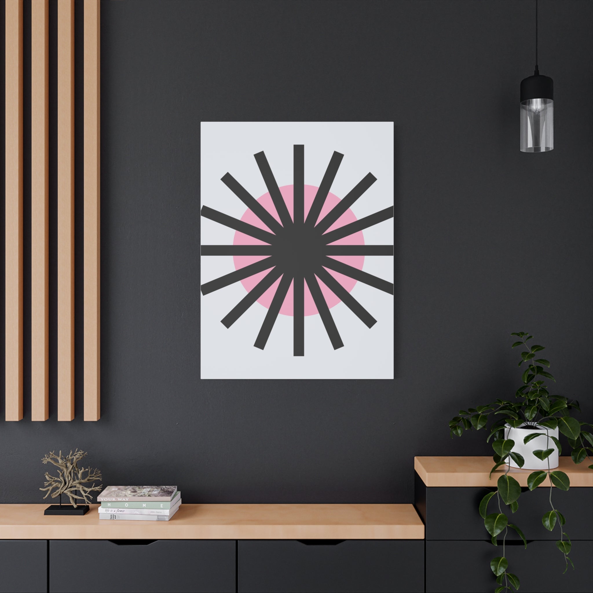 Mid-Century Sunburst Abstract Canvas Art