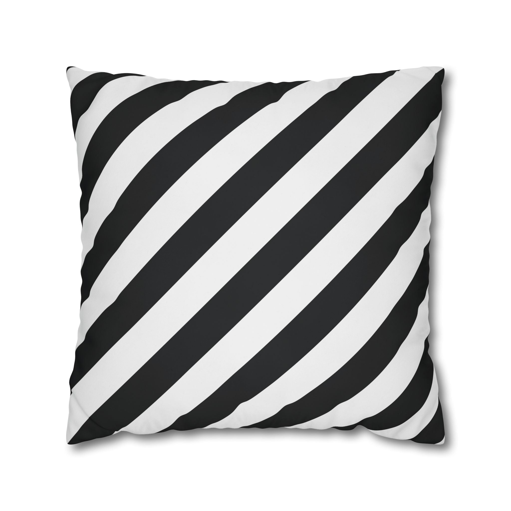 Geometric Stripe Pillowcase - Black & White