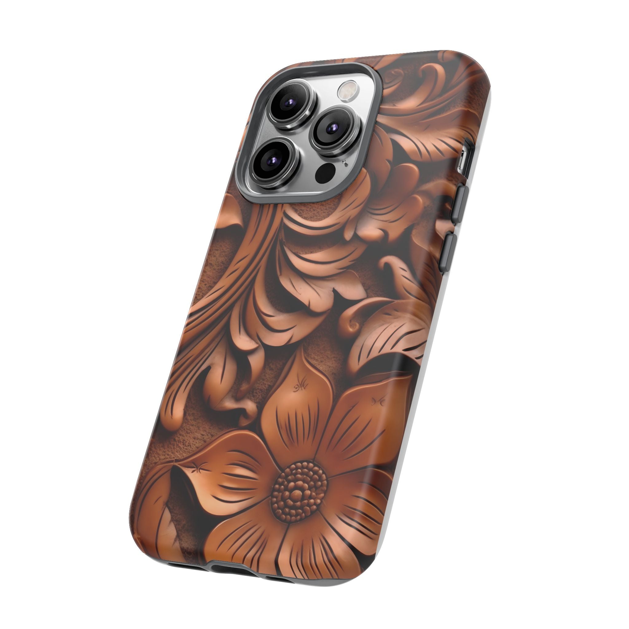 Baroque Floral Hexagon Stone iPhone Case