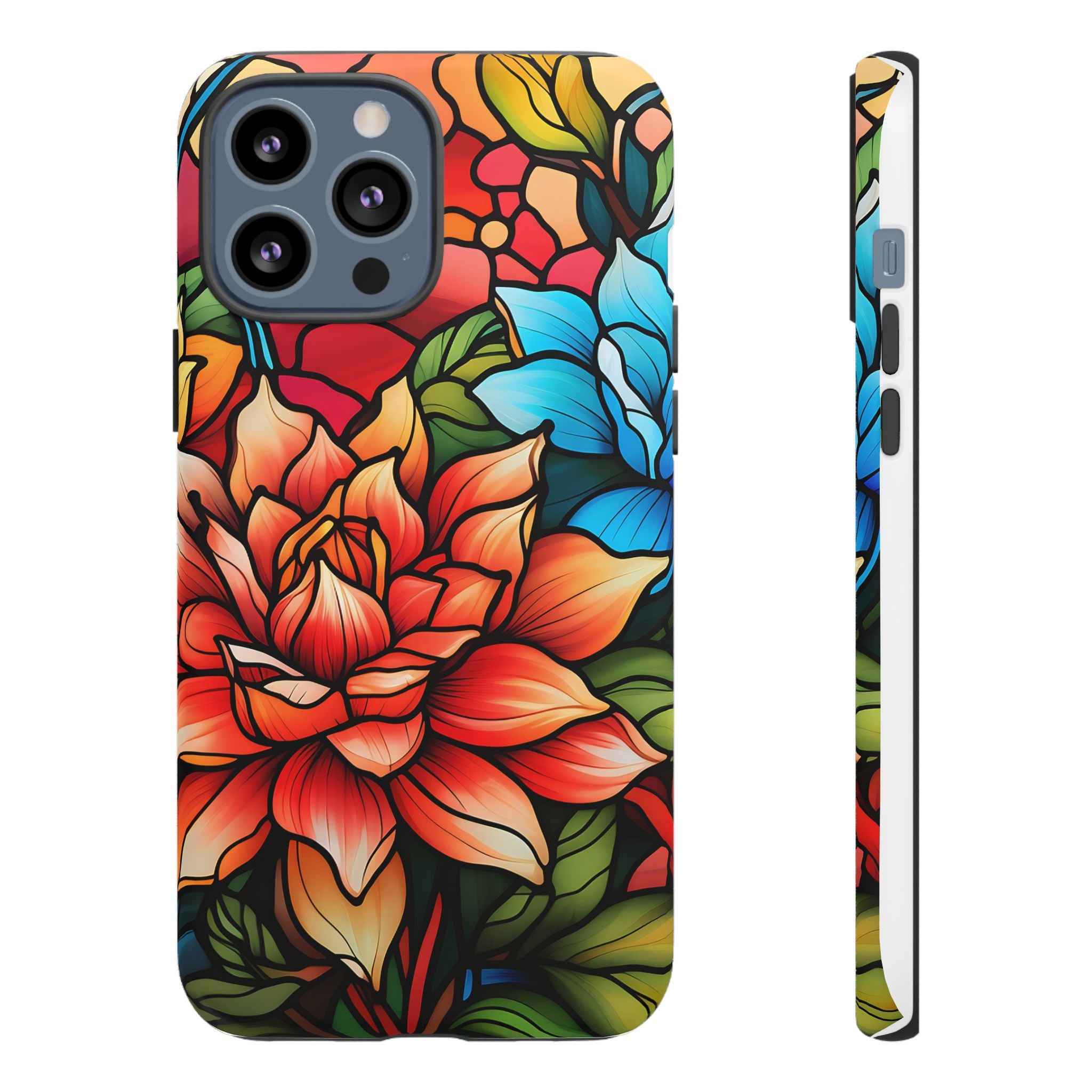 Stained Glass Floral iPhone Case - Hexagon Stone