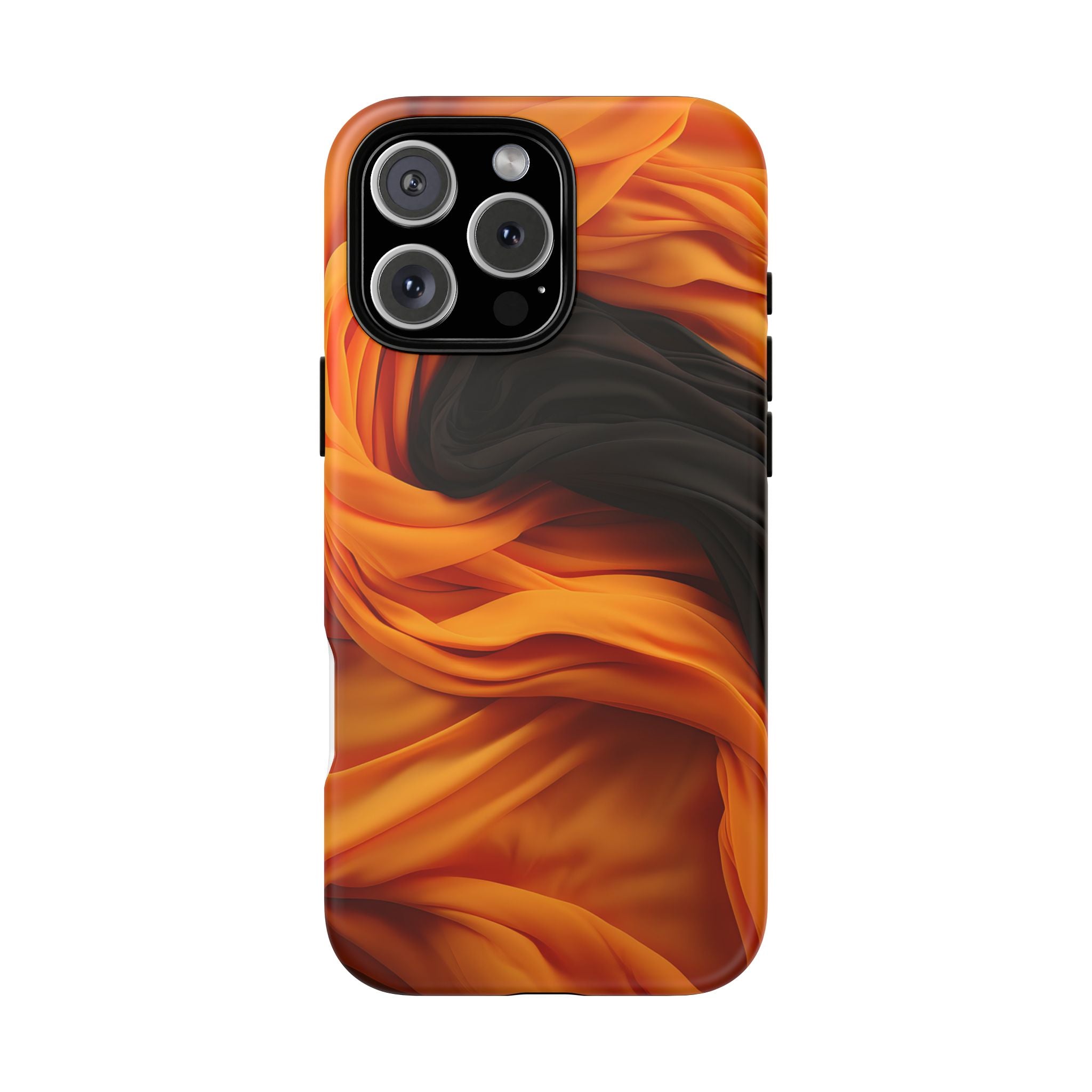 Abstract Orange & Gray Hexagon Stone iPhone Case