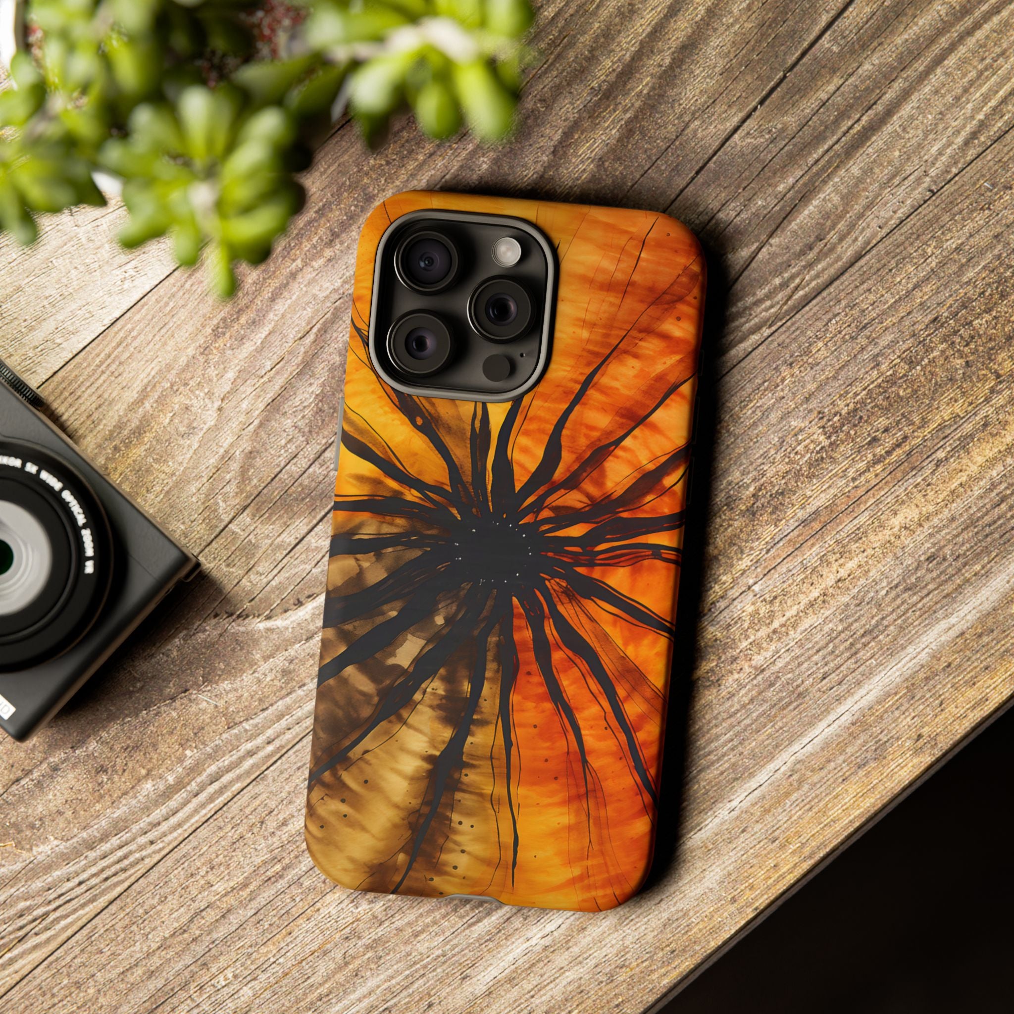 Fiery Sunburst Hexagon iPhone Case