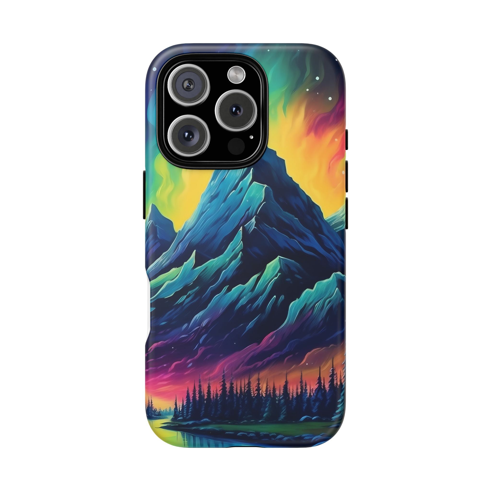 Aurora Mountain Hexagon iPhone Case