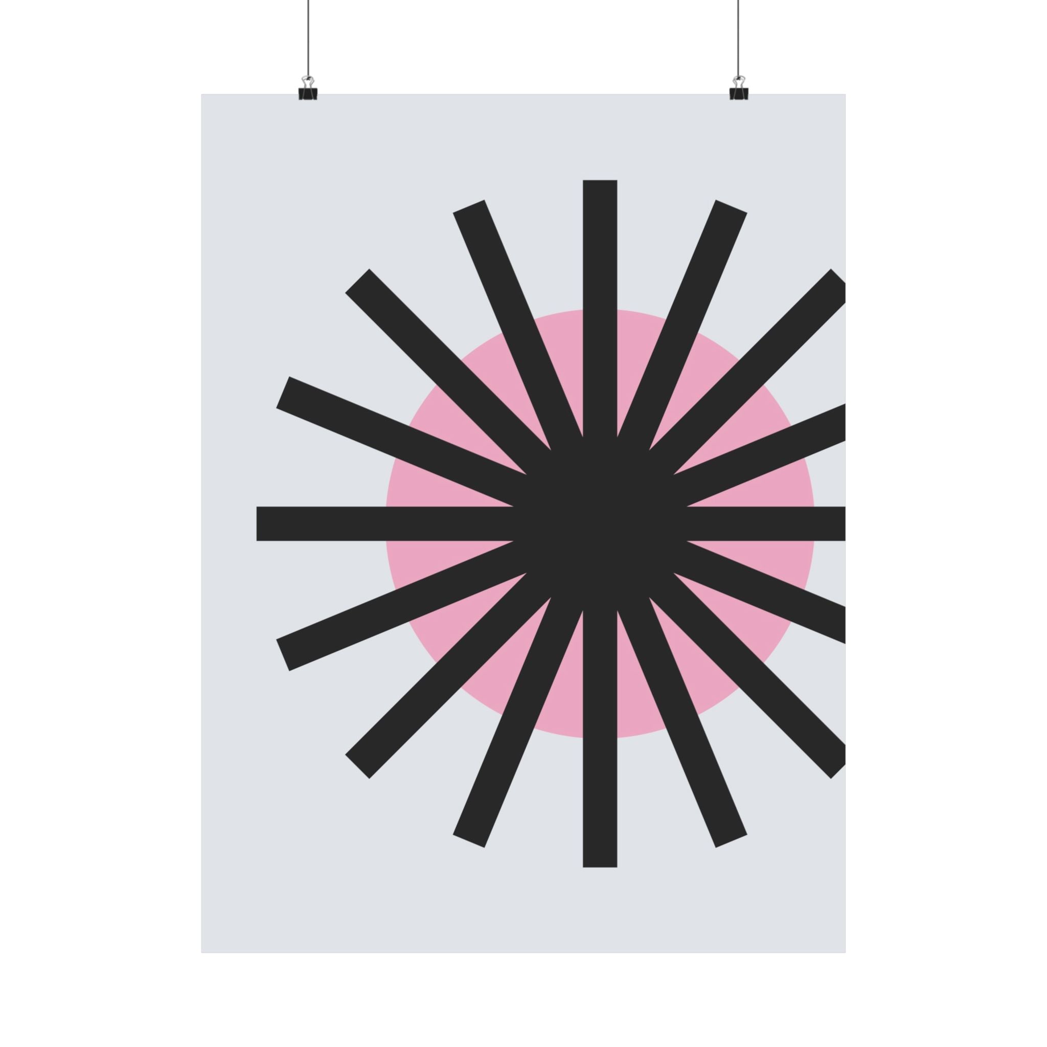 Mid-Century Sunburst Abstract Art Poster