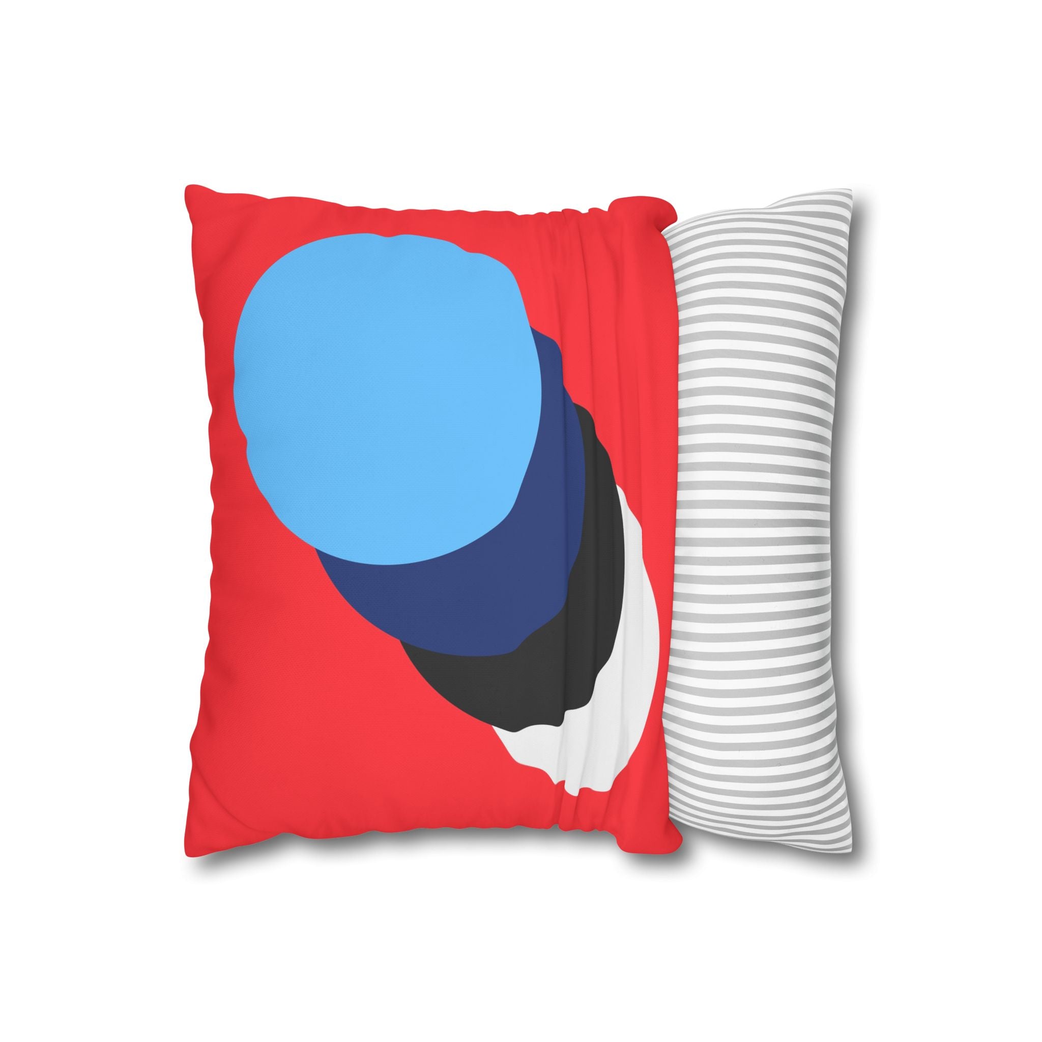 Abstract Circles Red Pillowcase - Minimalist Decor