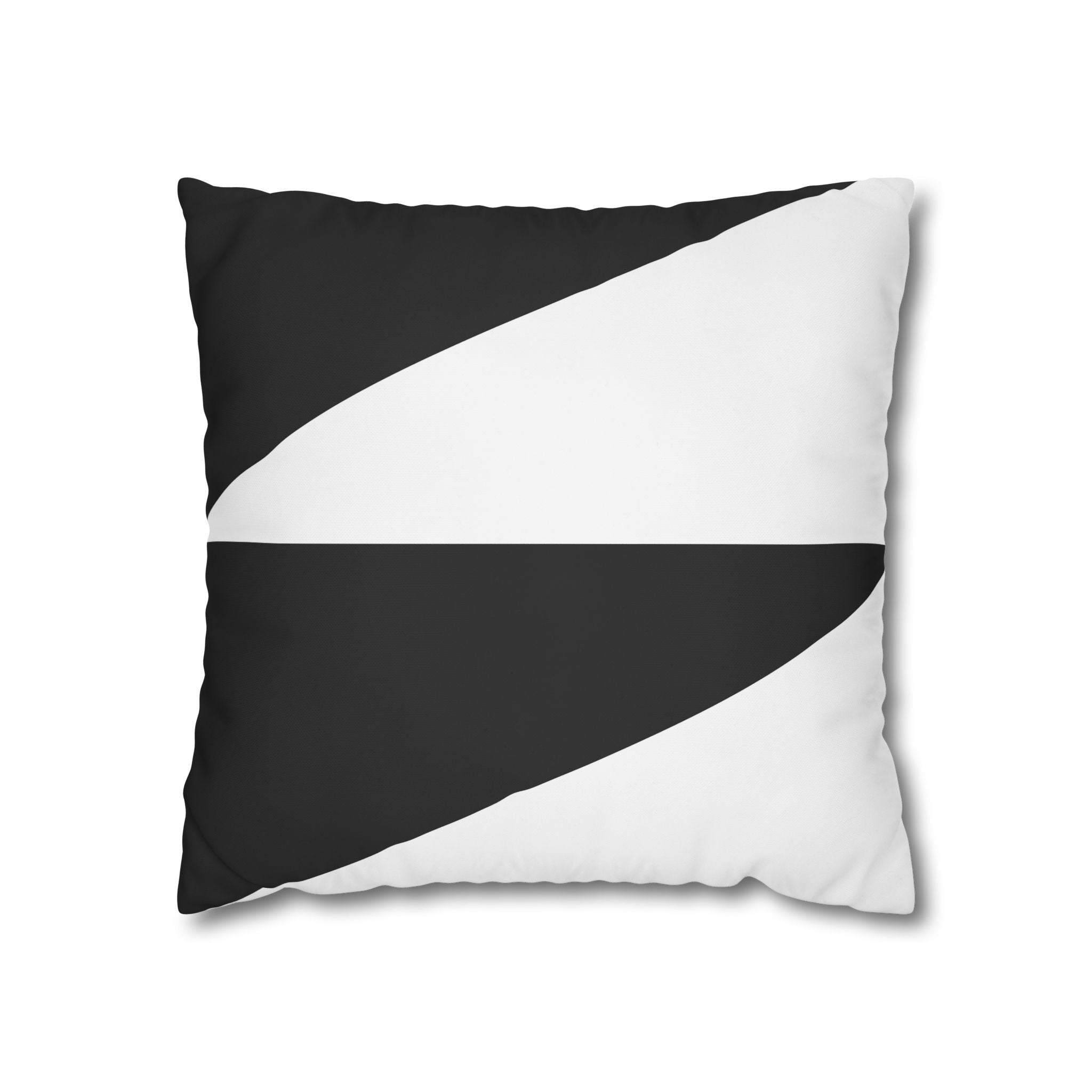 Geometric Triangle Pillowcase - Black & White