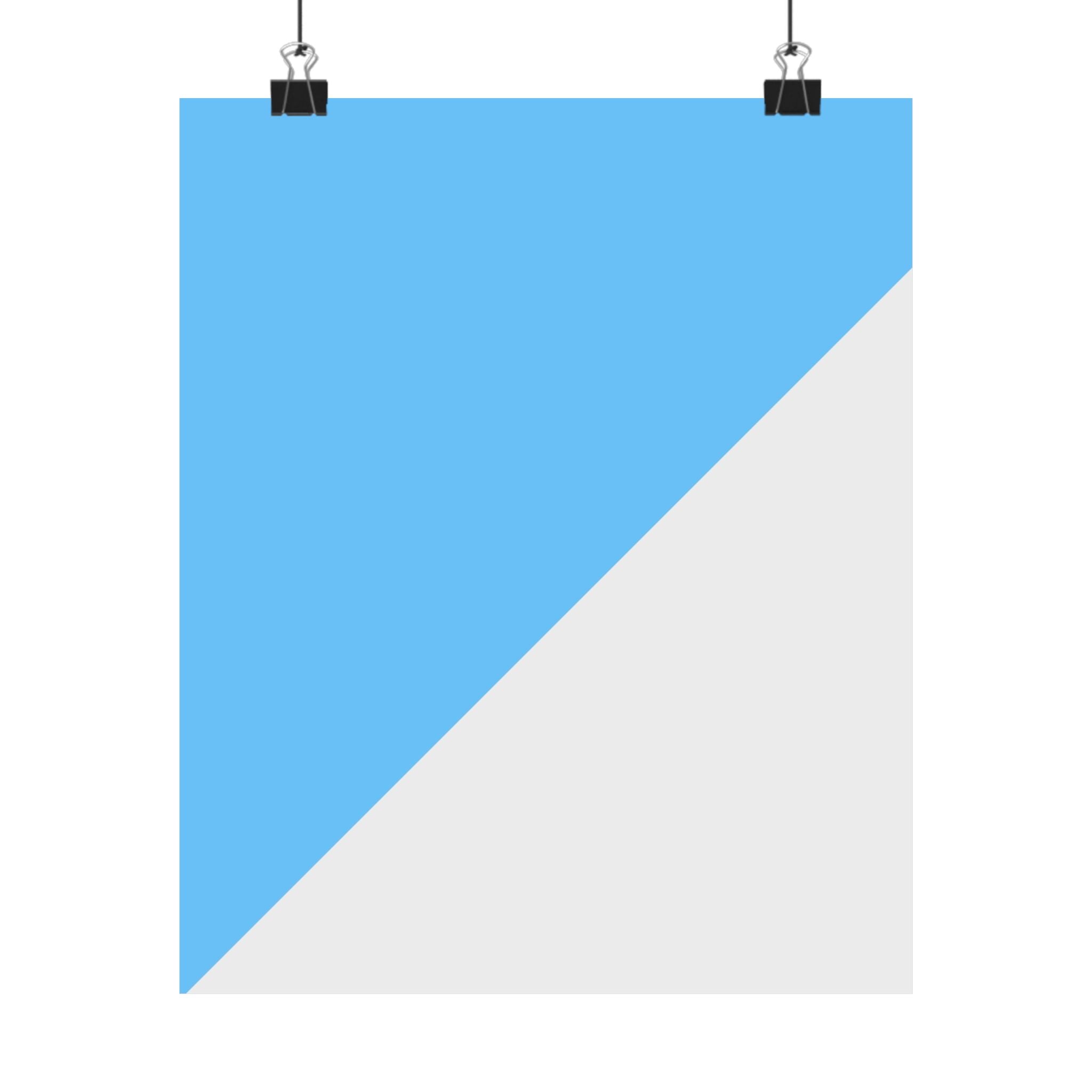 Abstract Diagonal Pastel Blue Art Poster